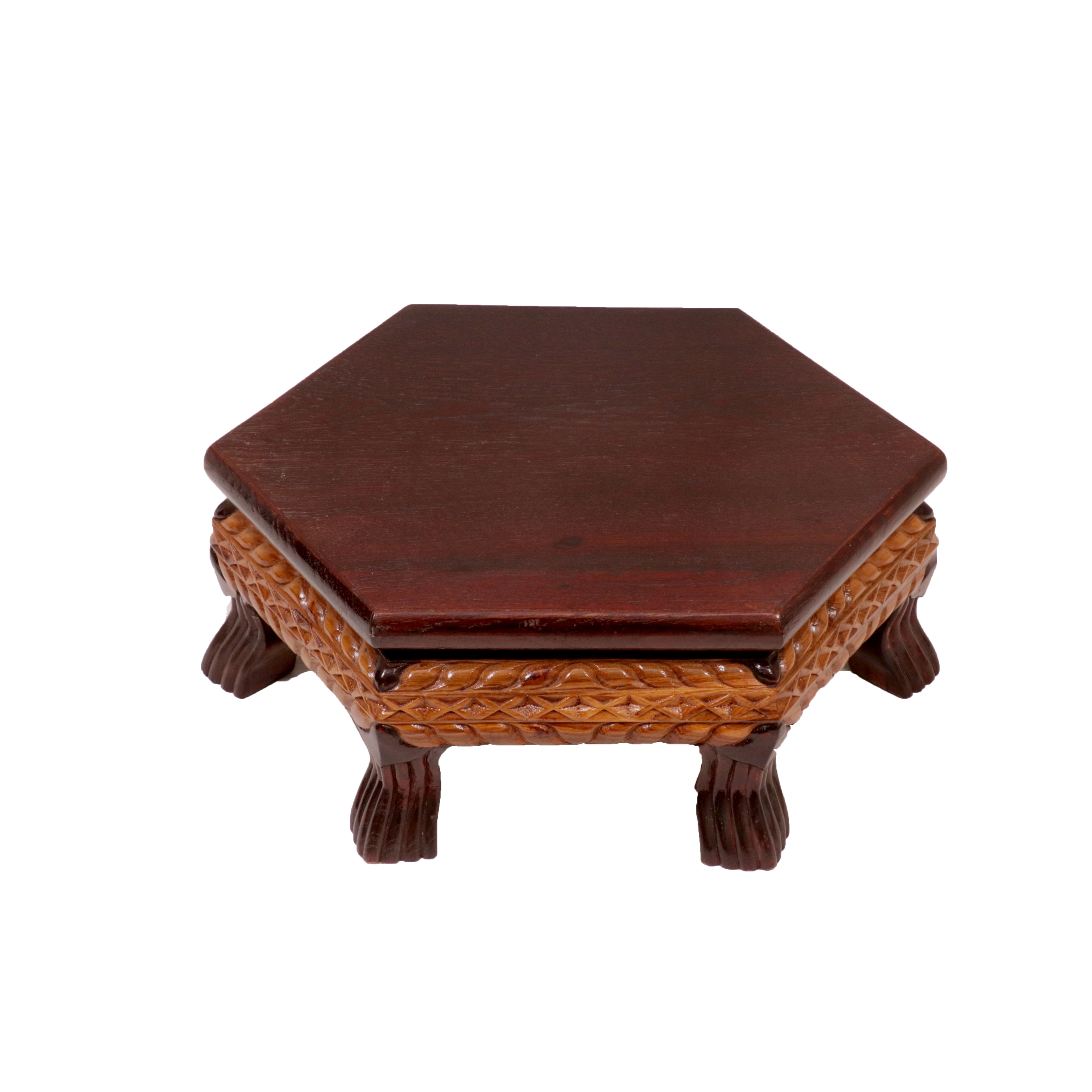 Dual Toned Hexagonal TEAK Wood Bajot Bajot