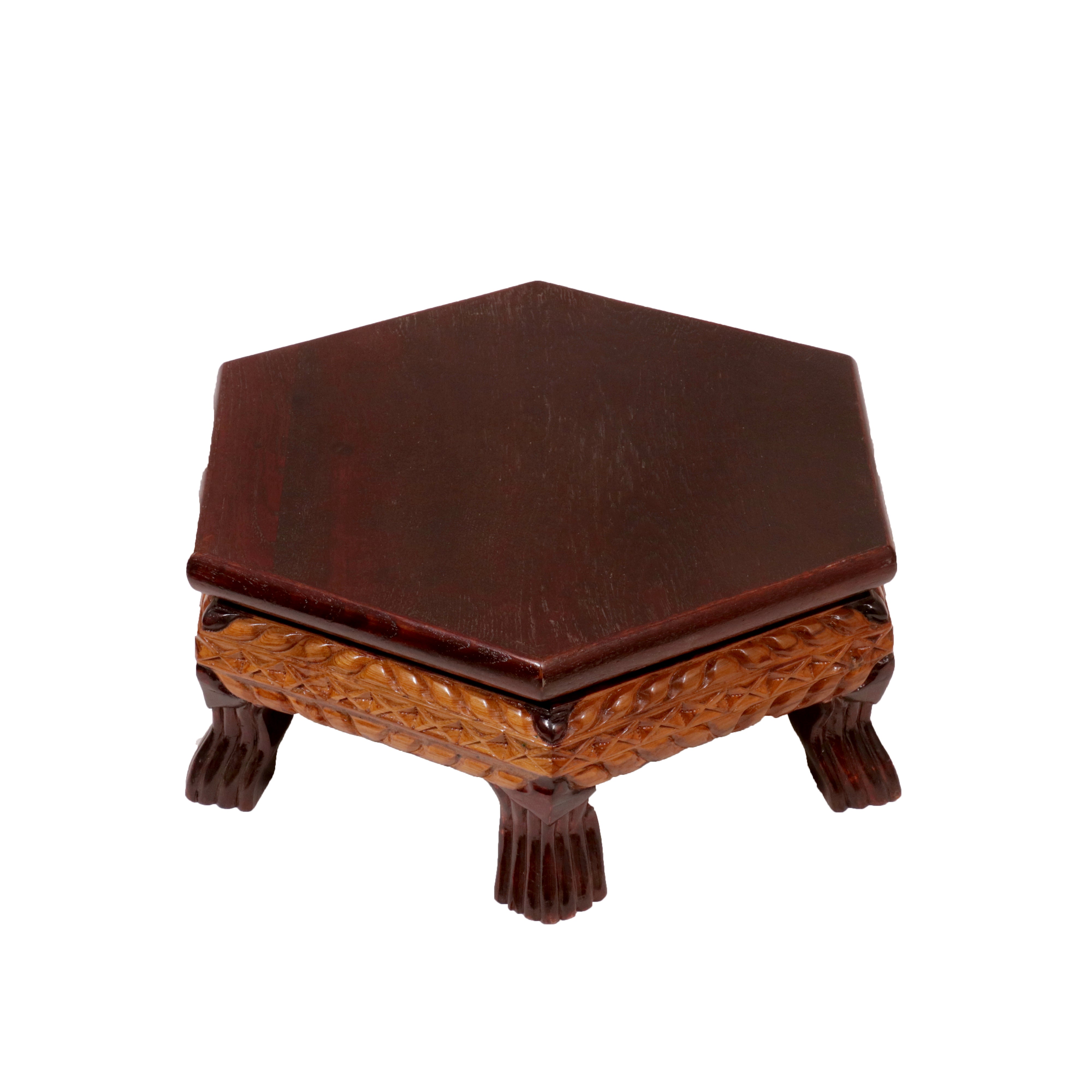 Dual Toned Hexagonal TEAK Wood Bajot Bajot