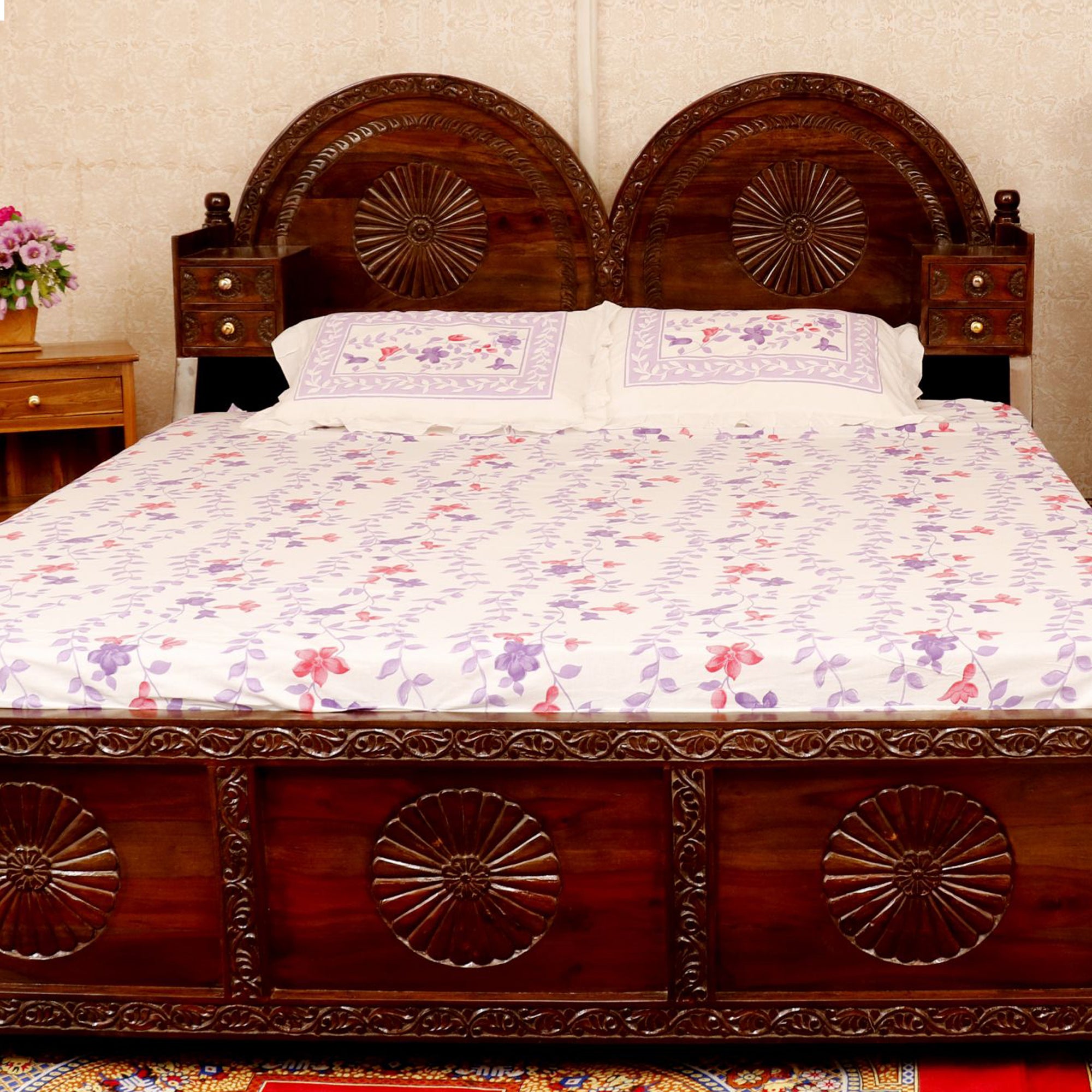Traditional Rajasthani concept Antique-Finish Bed With storage box Bed