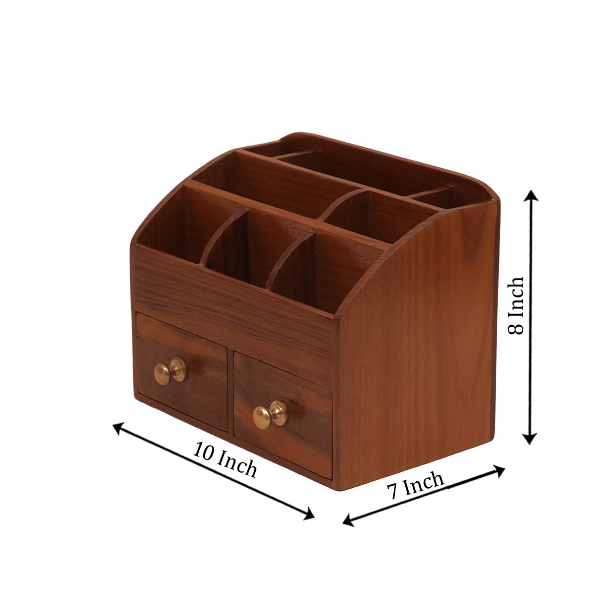 10-Compartment Wood Desk Organizer Desk Organizer