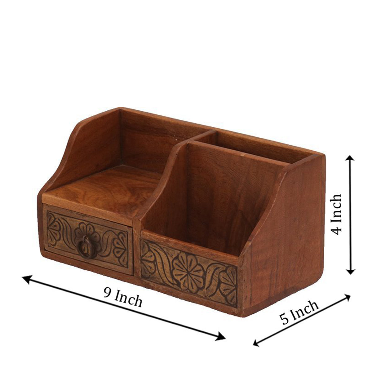 Dark Brown Multiple Desk Organizer with Drawer Desk Organizer