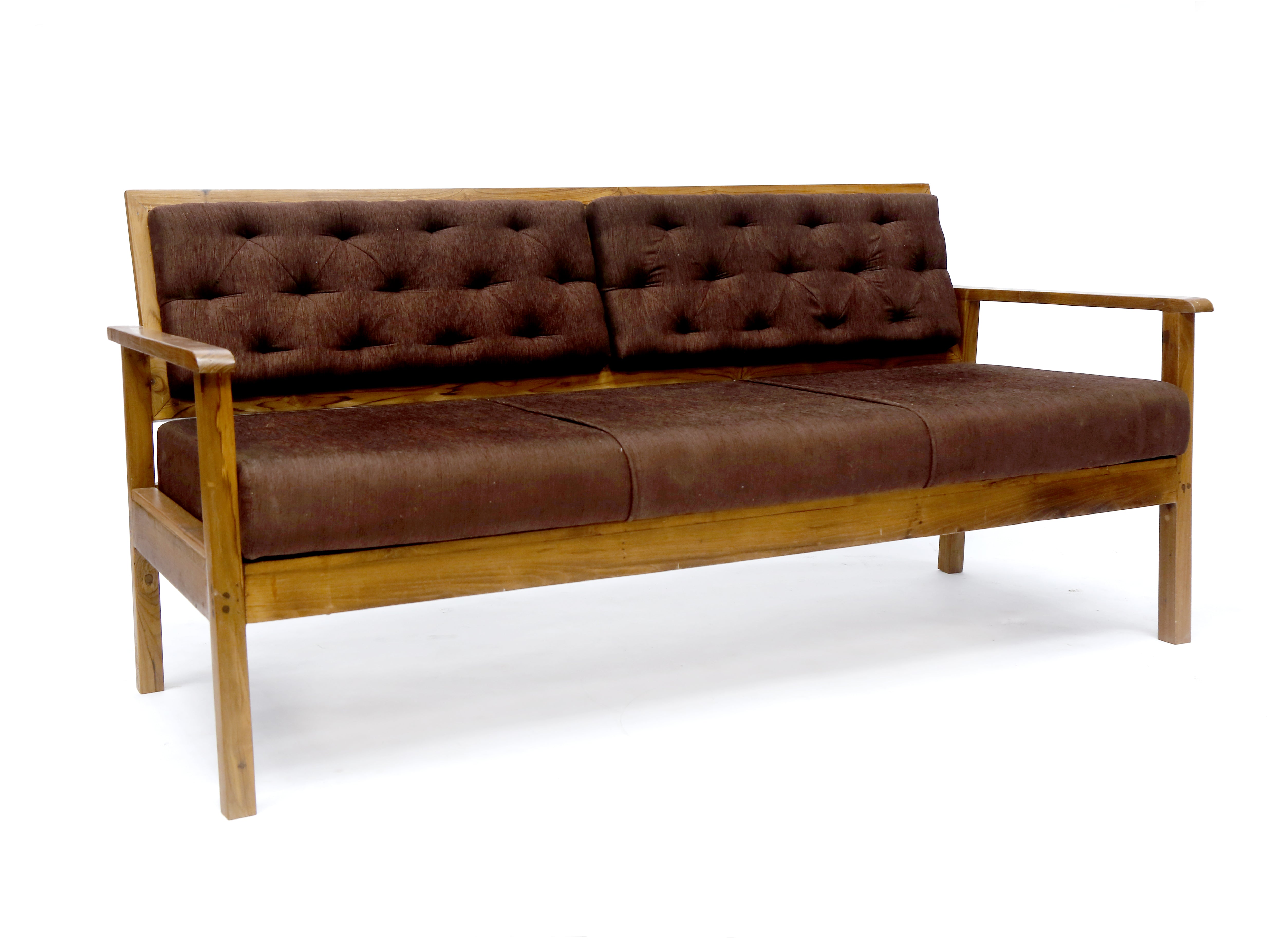 Wooden 3 Seater Upholstered Sofa Sofa