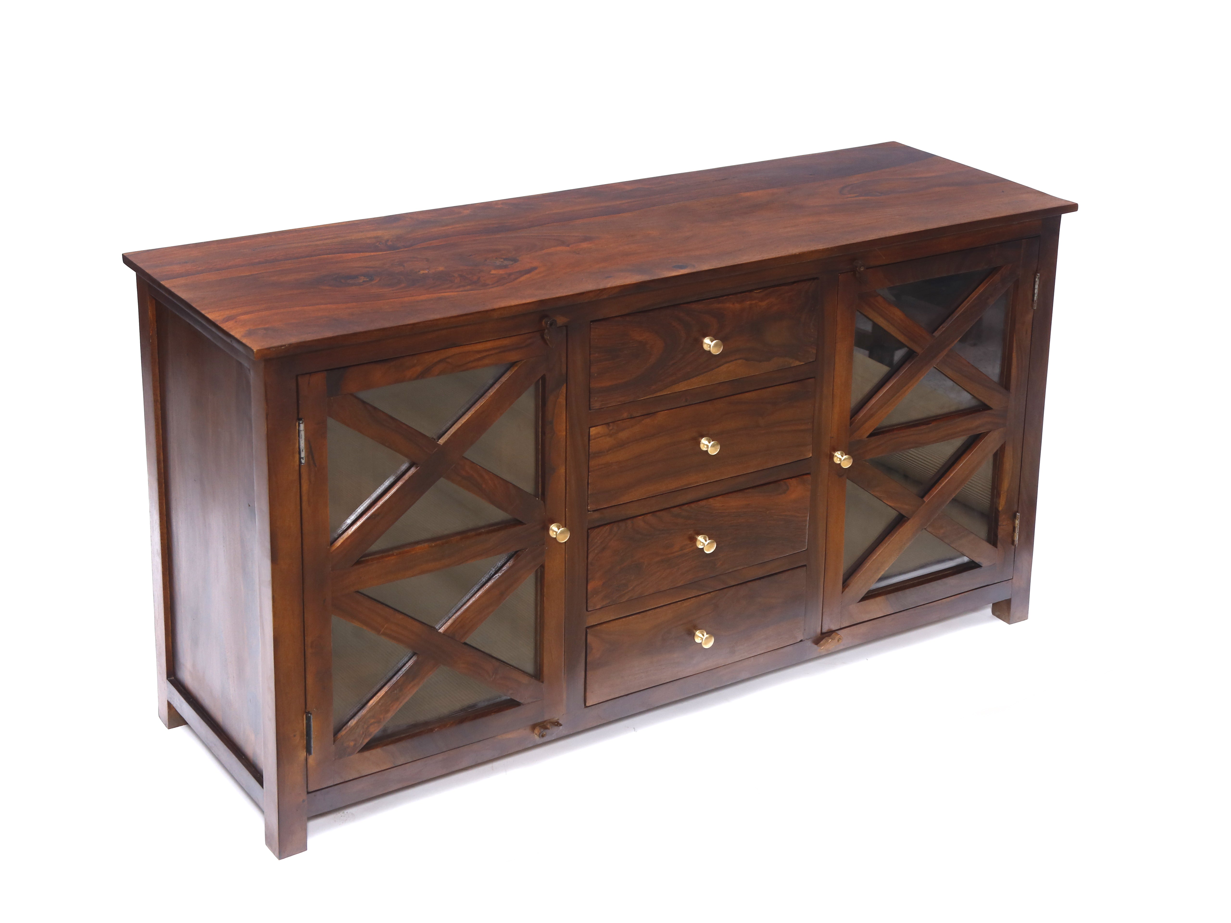 Wooden 2-door-4 drawer cupboard Cupboard