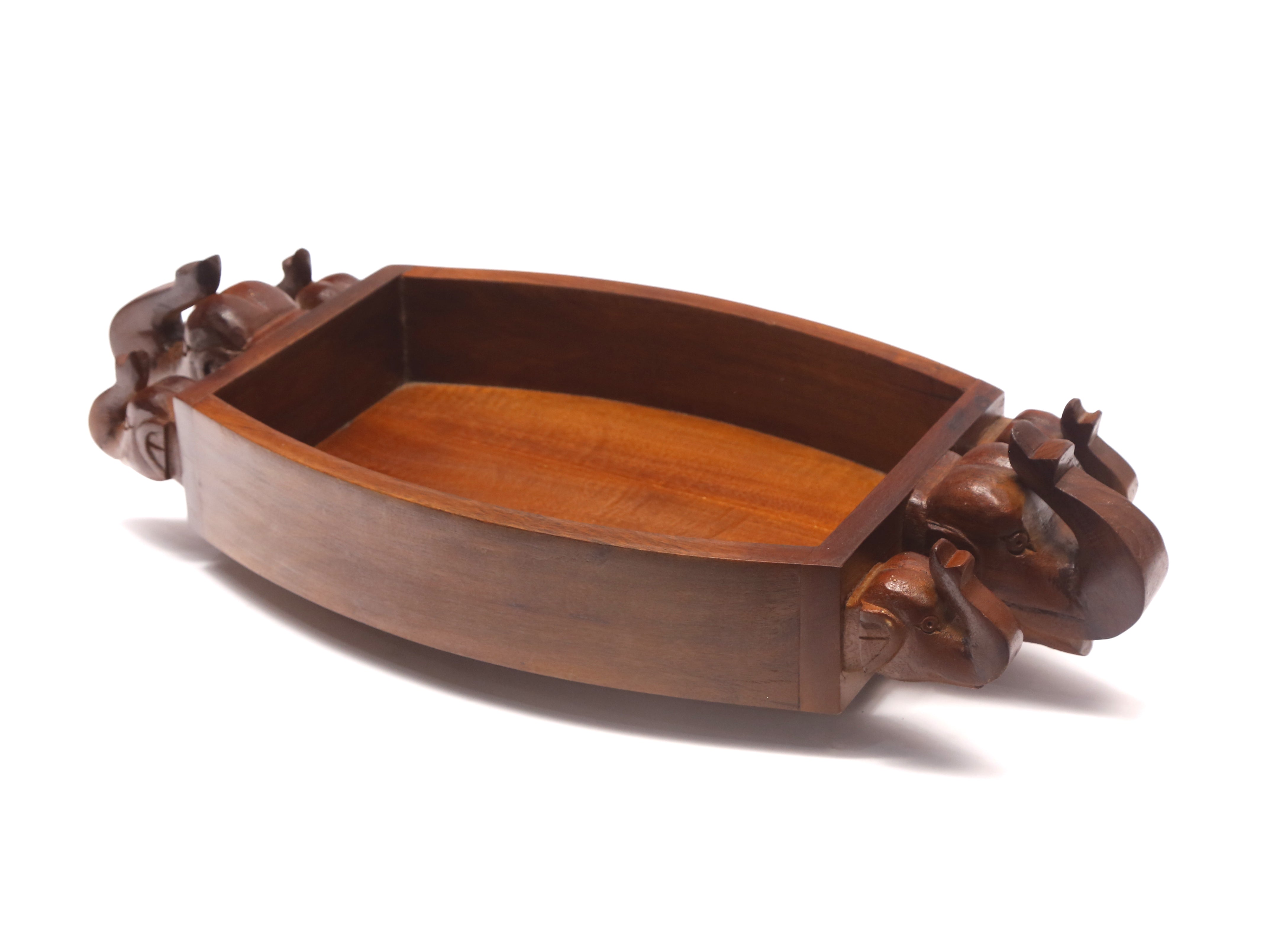 Wooden Elephant Handle Tray Tray