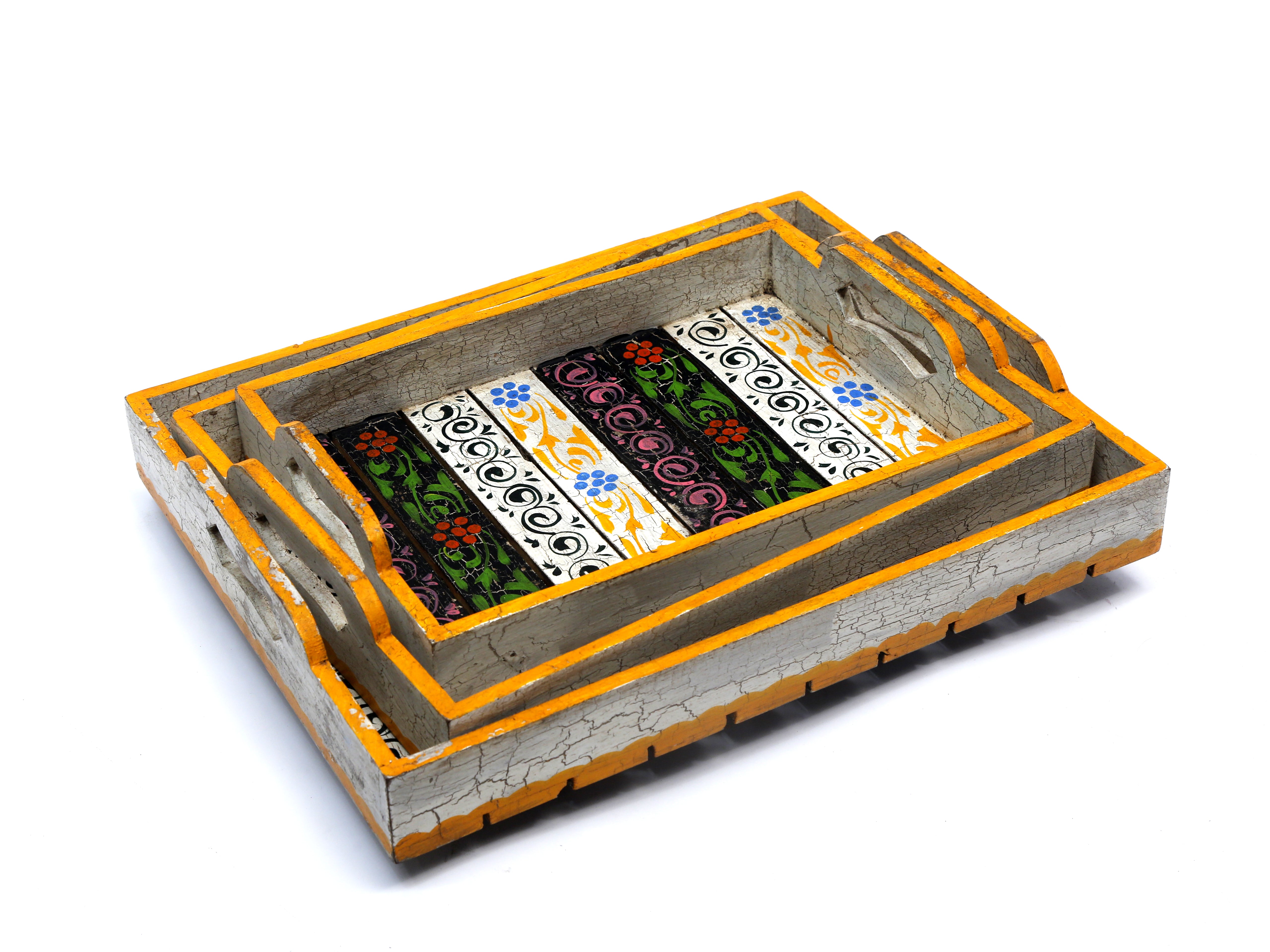 Distressed Painted Tray Set Tray