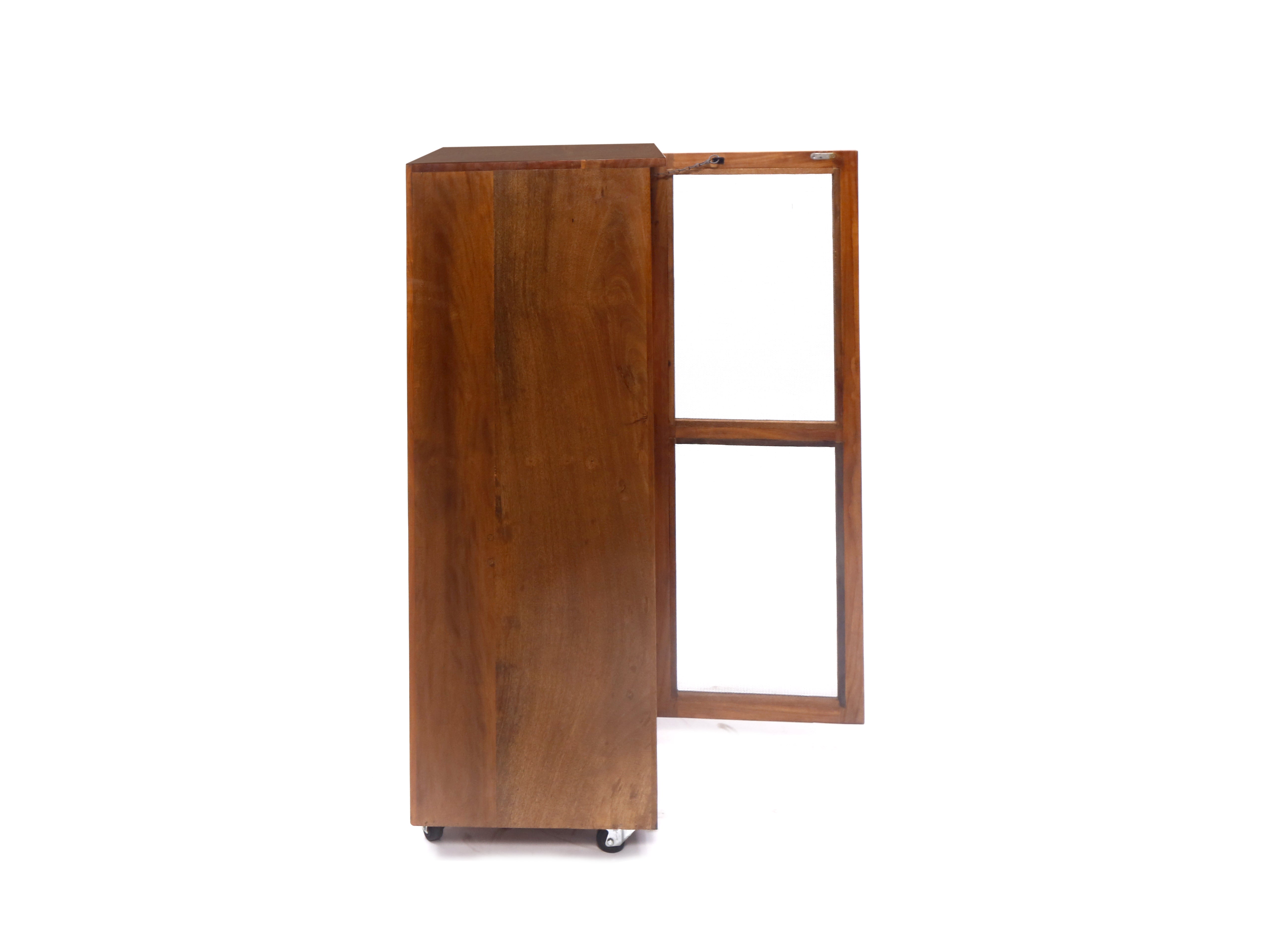 Wooden Long Vegetable Basket Trolley Fruit & Vegetable Cabinet