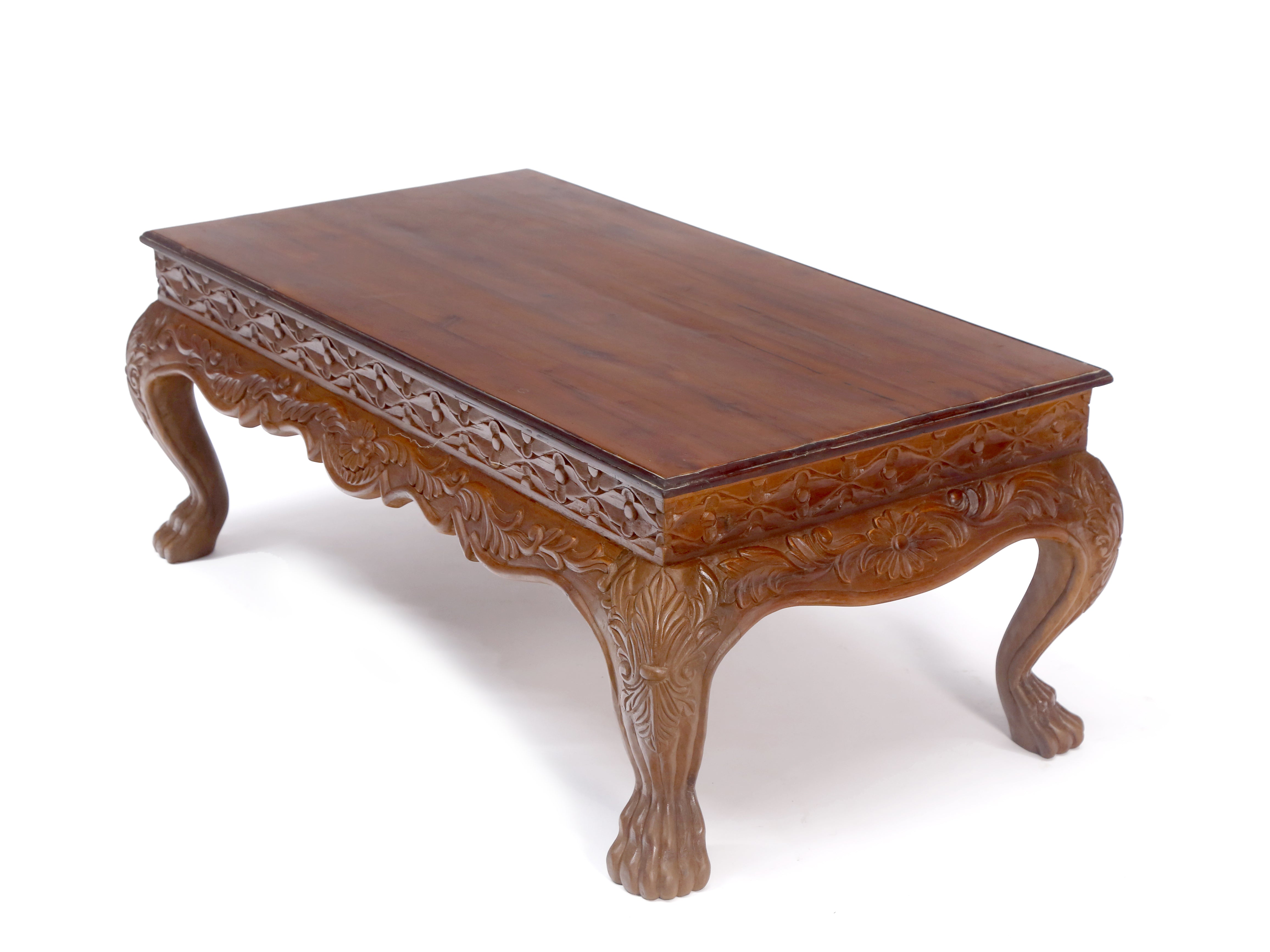 Royal Lion Leg carved Flower Pattern Coffee Table Coffee Table
