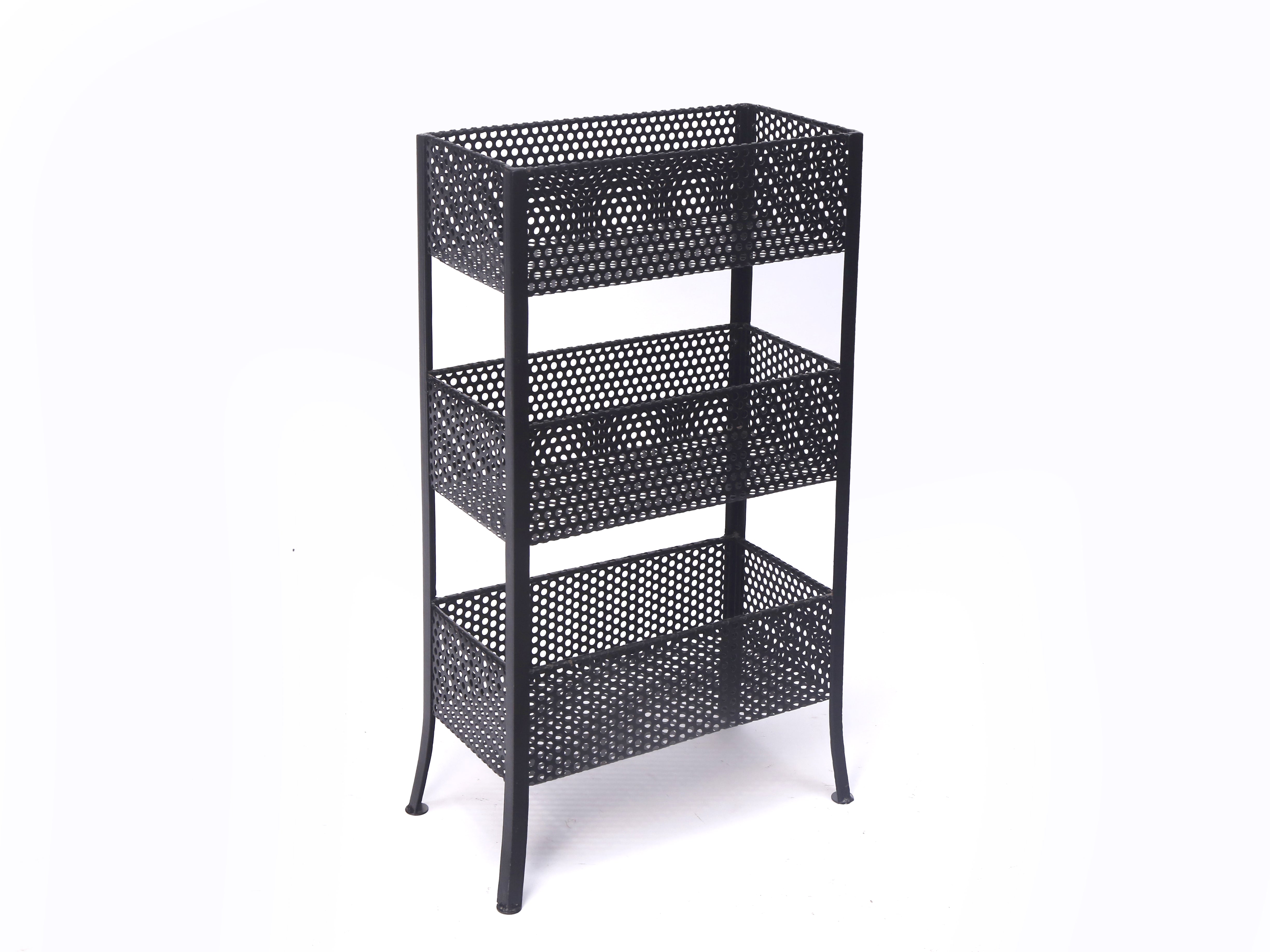 Dotted Iron Standing Shelf Black Fruit & Vegetable Cabinet