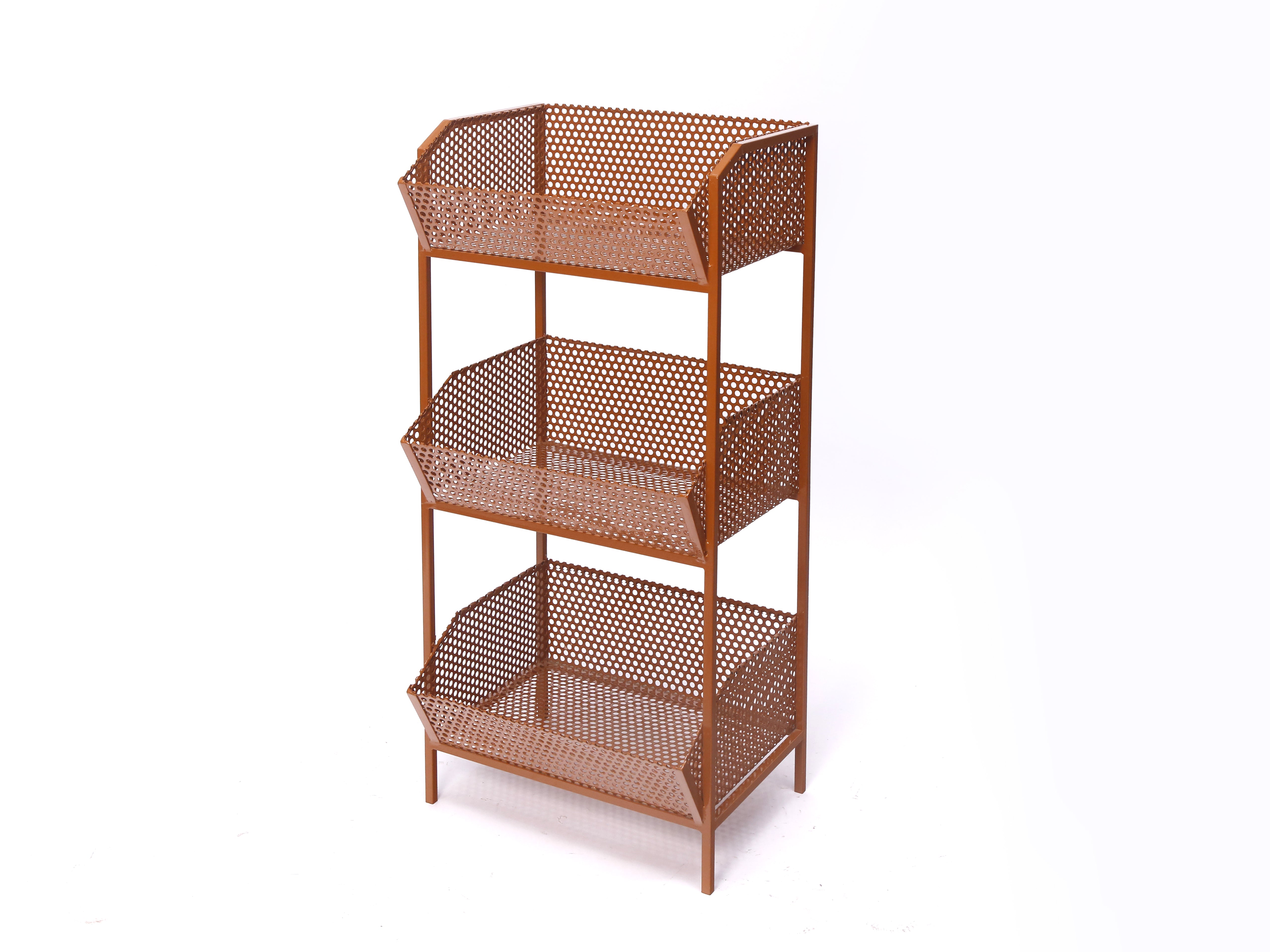 Three Basket Fruit Rack Orange Fruit & Vegetable Cabinet