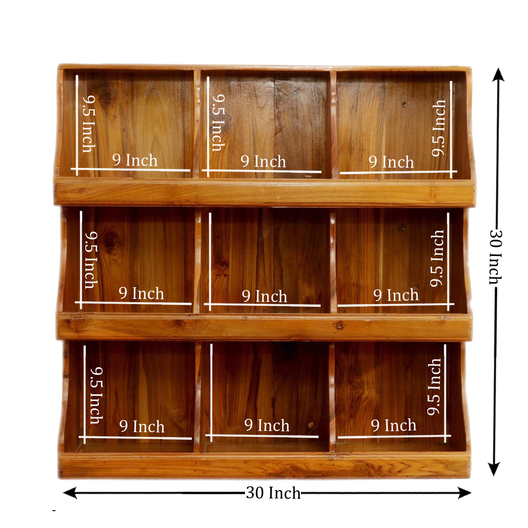 Wooden Multipurpose 9-Rack Wall Hanging Cabinet Wall Rack