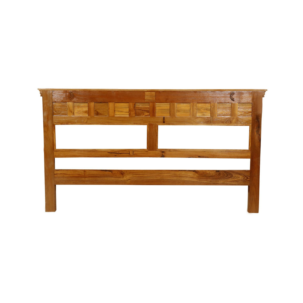 Solid Wood Bed in Light Brown Finish (Teak wood)