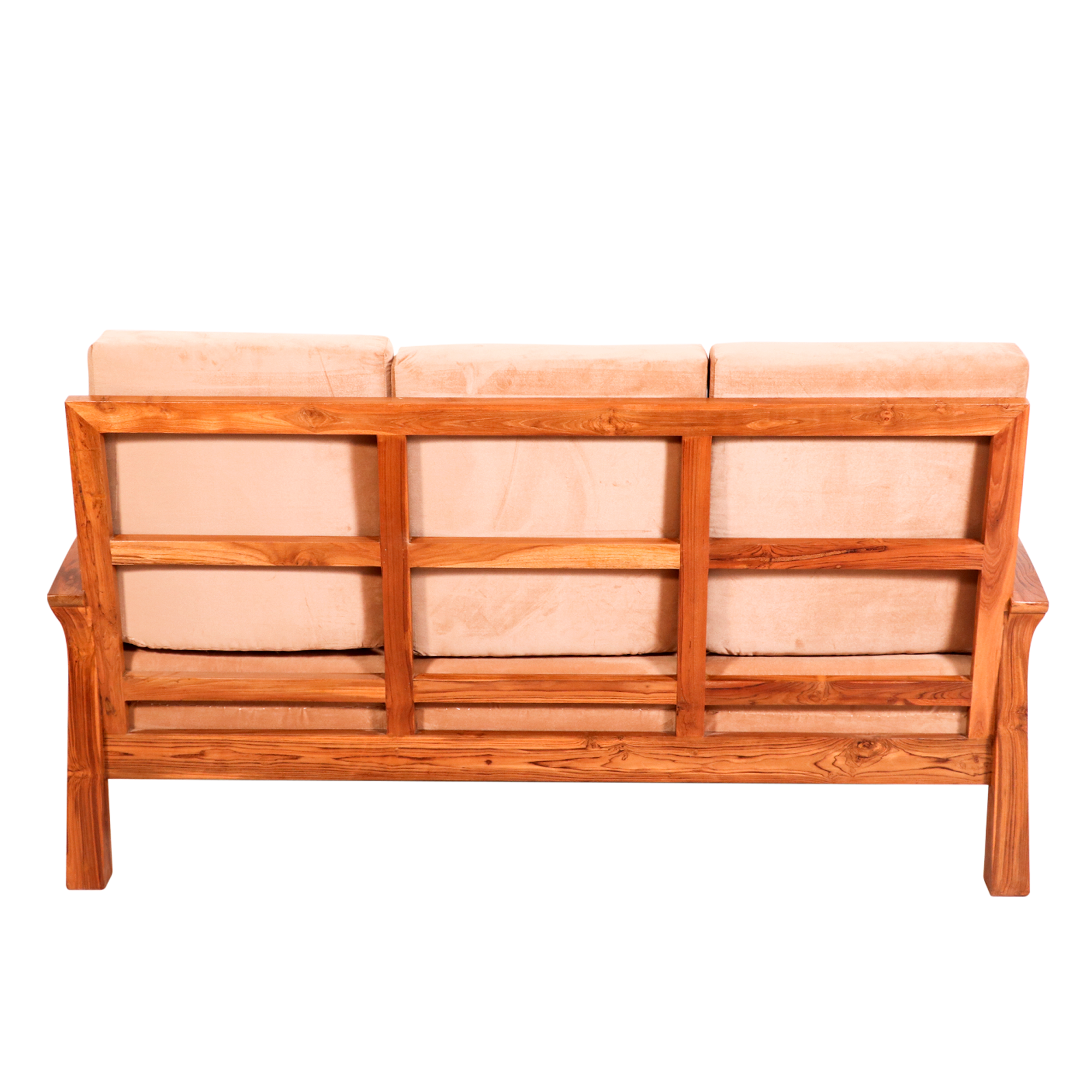 Teak wood curved strip design 3+1+1 Seater Sofa Sofa
