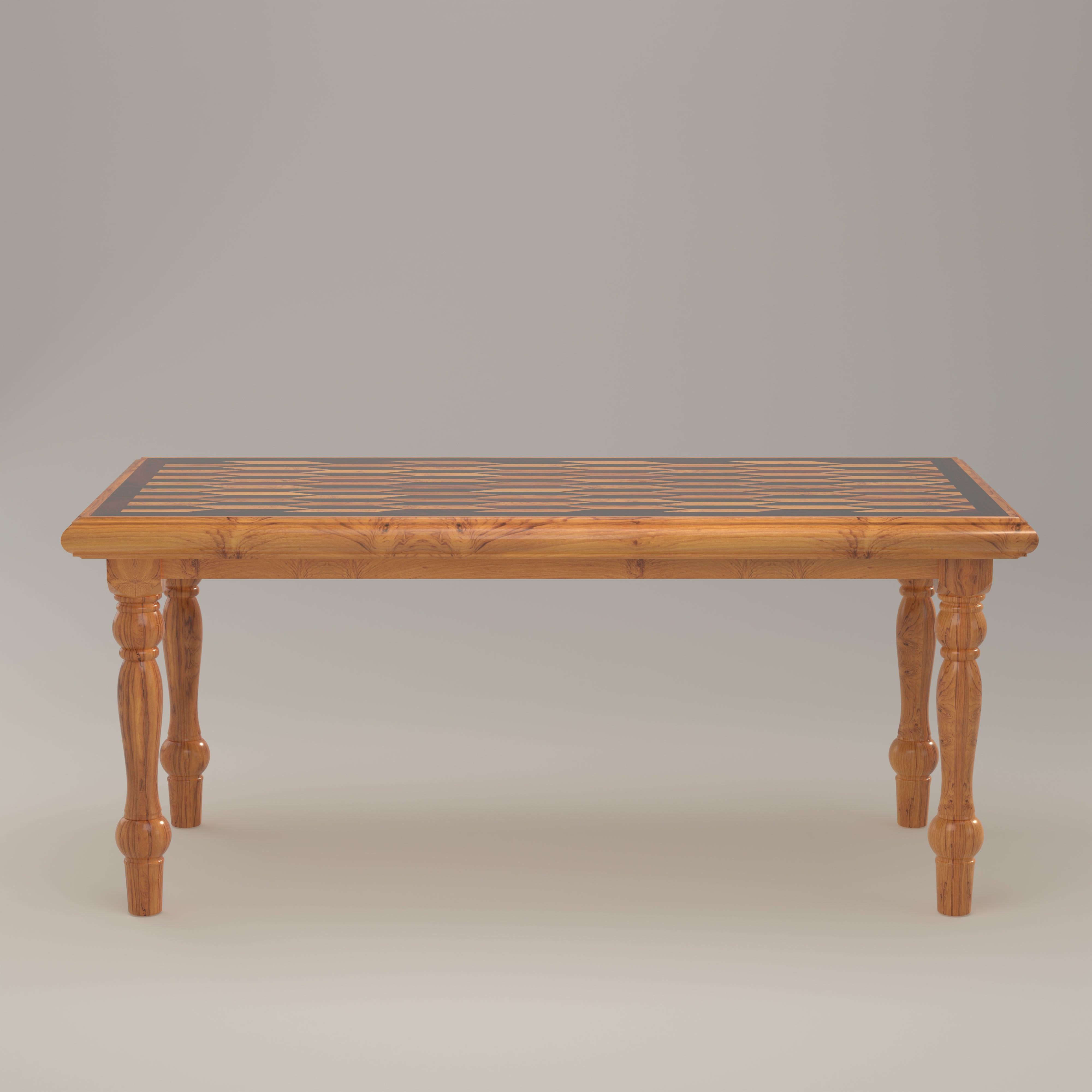Handmade Vintage Style Natural Tone Rounded Legs Wooden Dining Table Dining Table