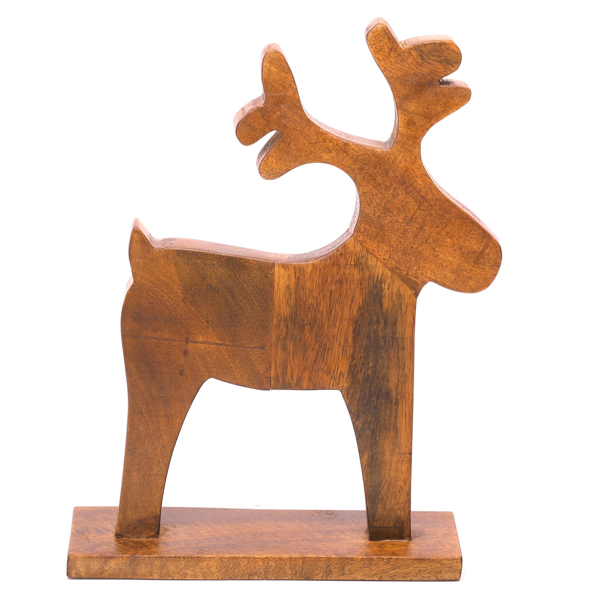 Traditional Montage Wooden Santa Deer Figurine Animal Figurine