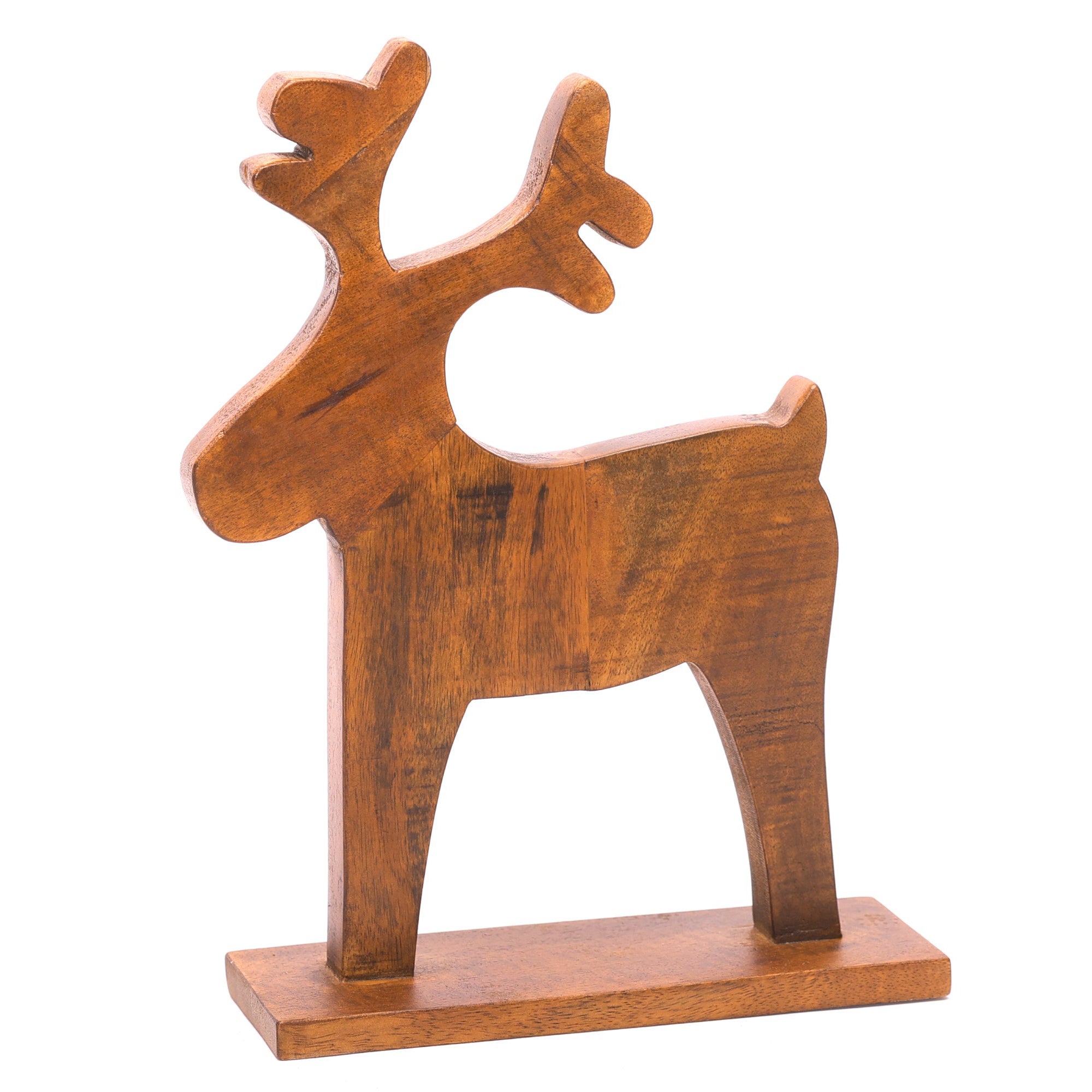 Traditional Montage Wooden Santa Deer Figurine Animal Figurine