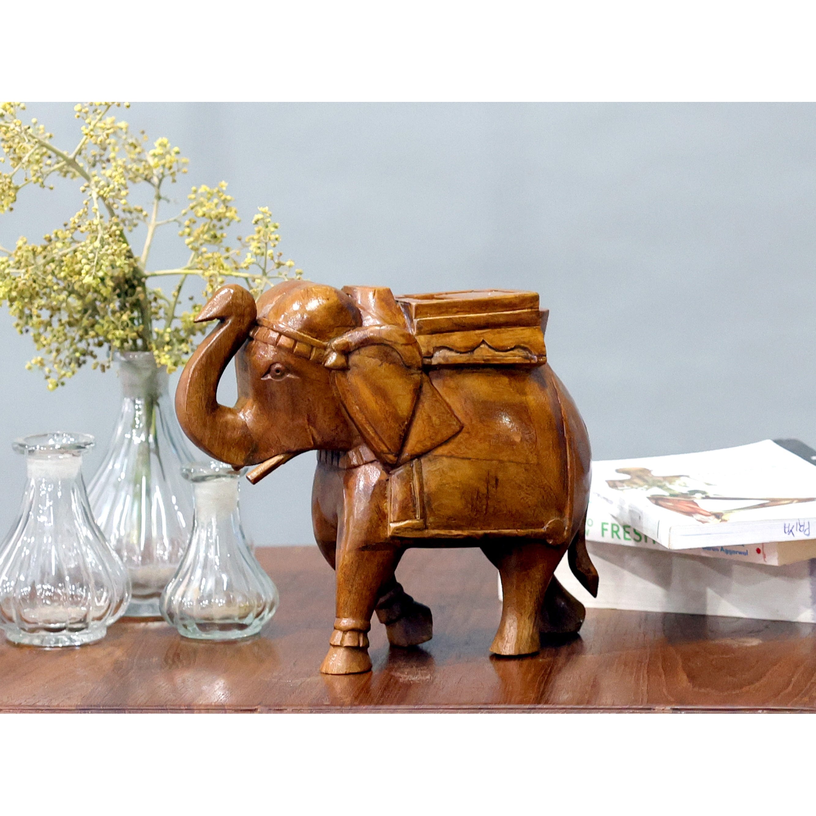 Handcrafted Rajwadi Elephant Showpiece Animal Figurine