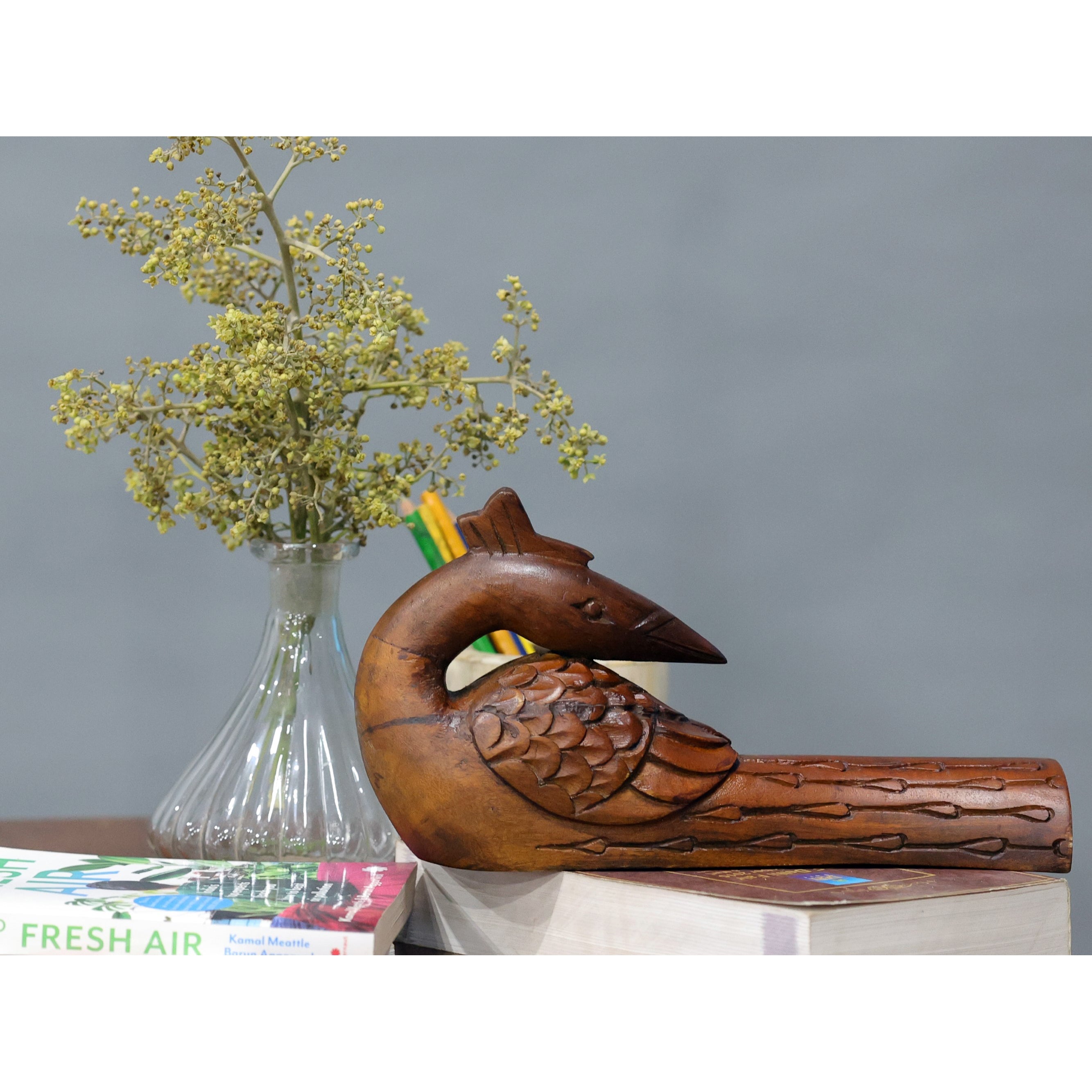 Versatile Heritage Style Wooden Sleeping Bird Figurine Animal Figurine
