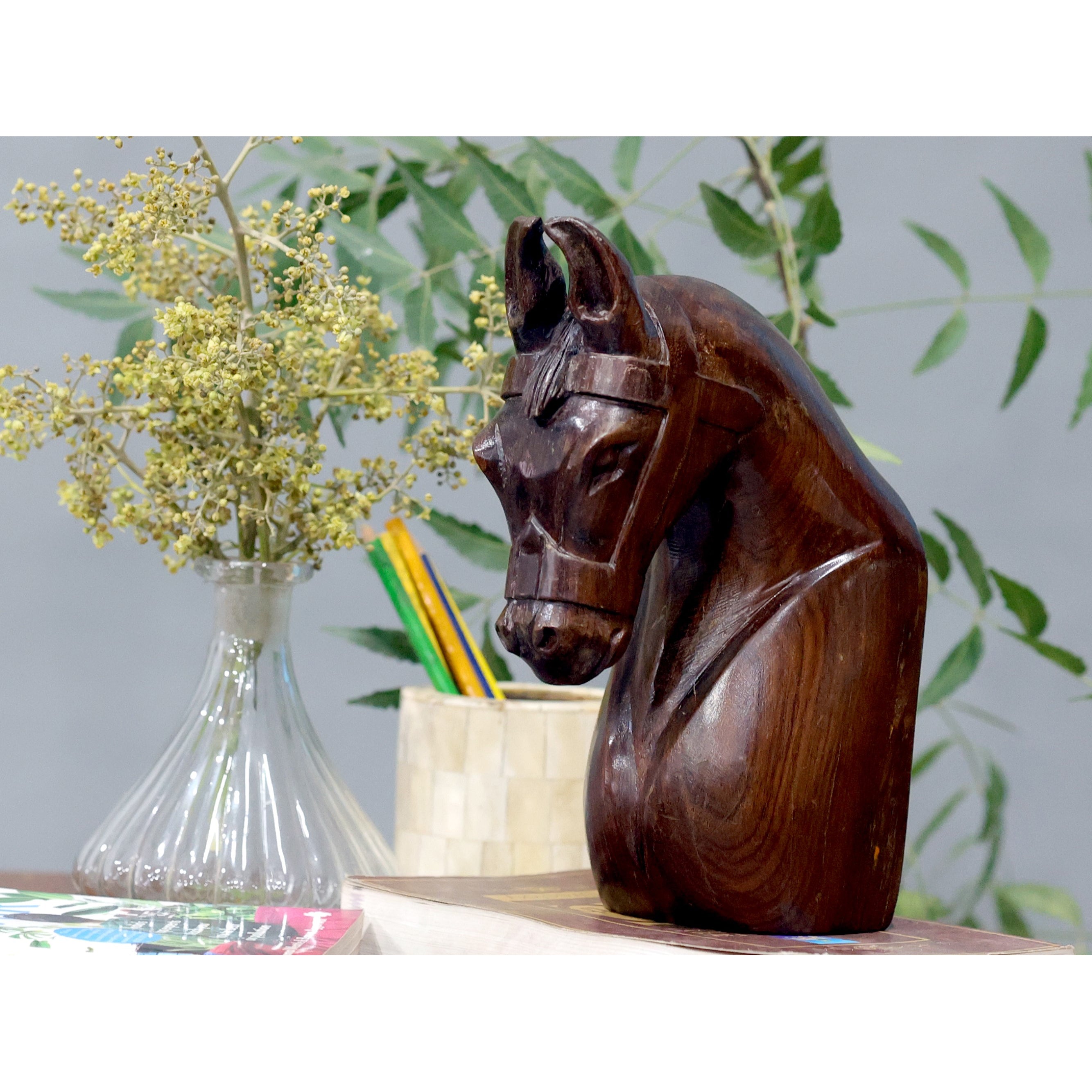 Wooden Horse Carving Animal Figurine