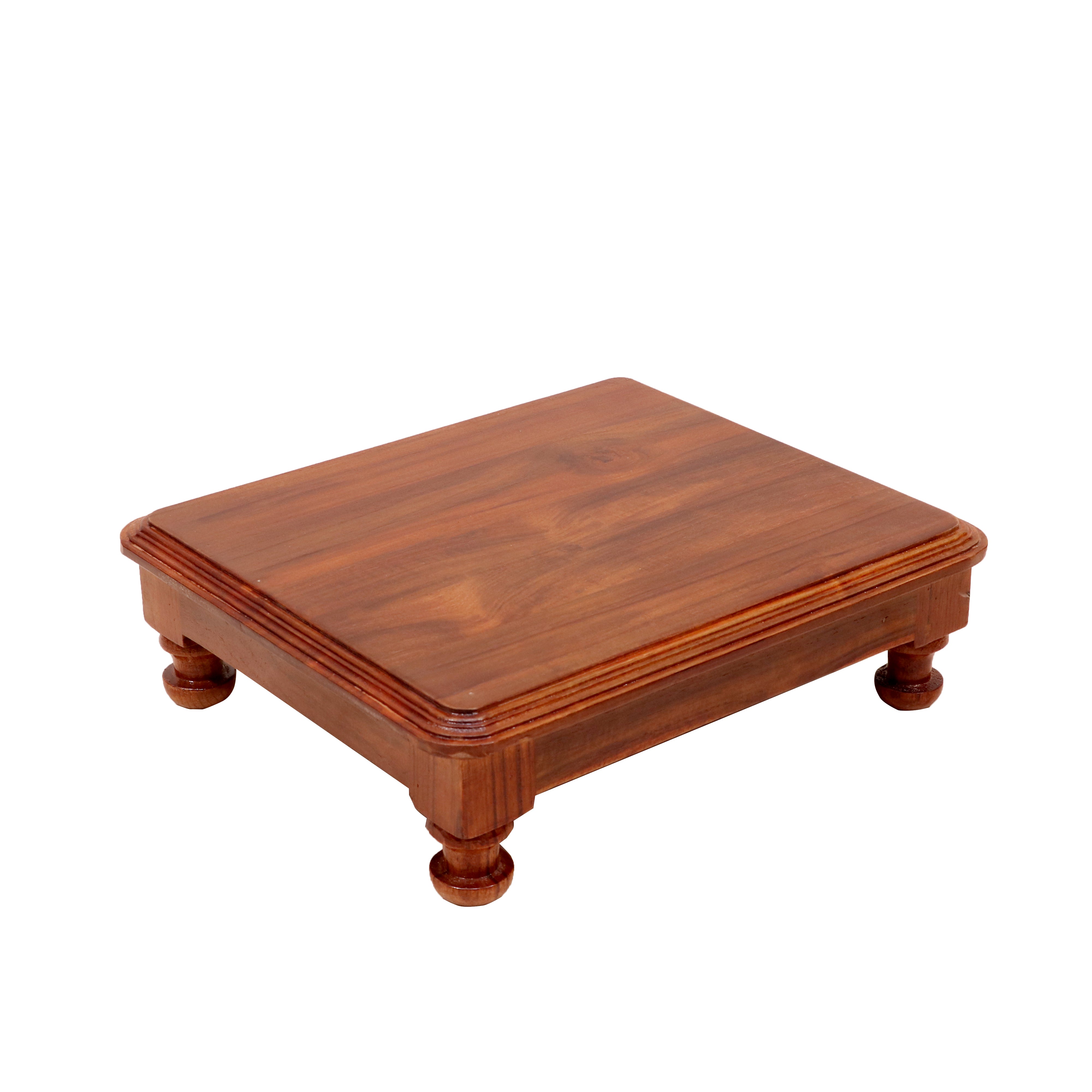 Old Natural Brown Handmade Small Wooden Bajot for Home Bajot