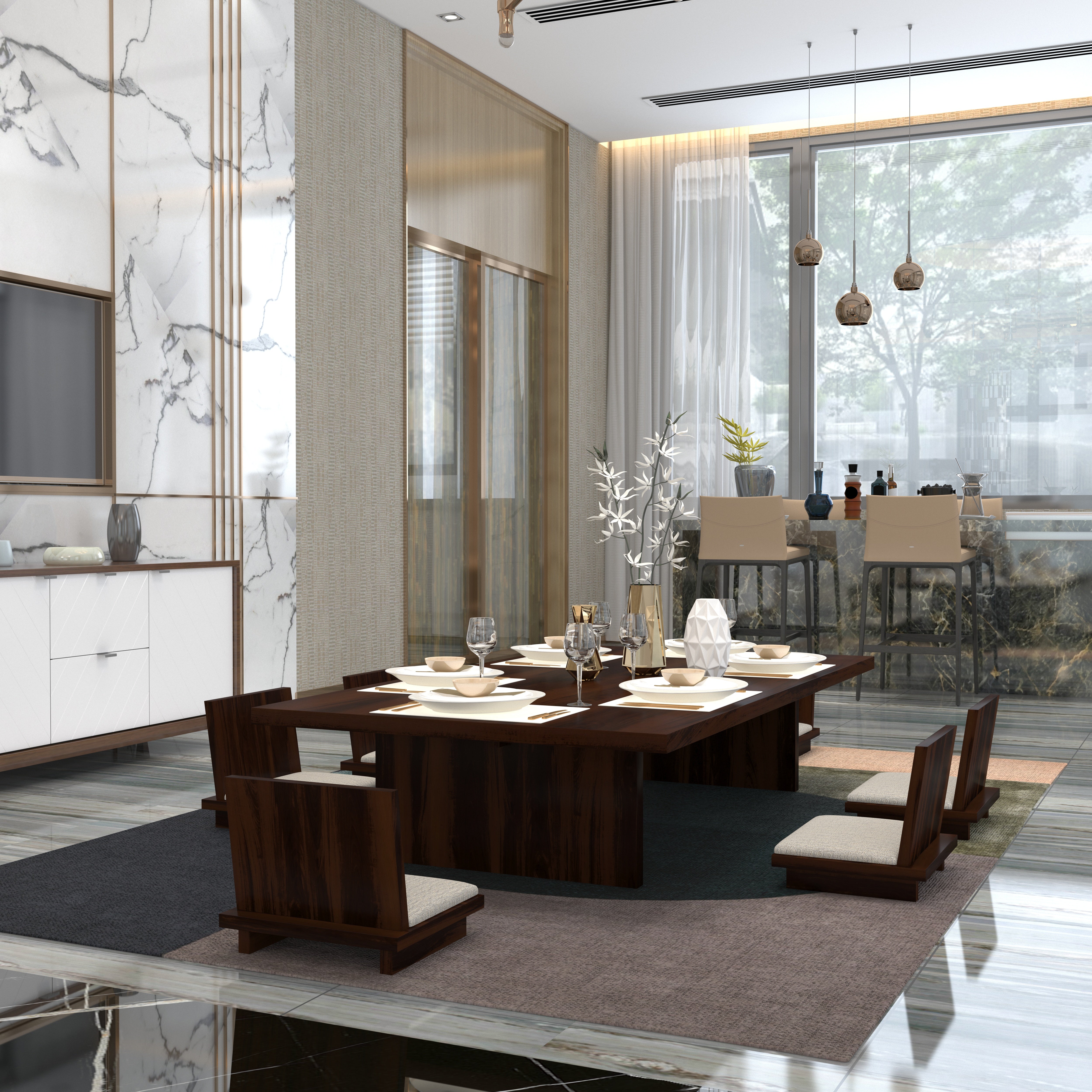Edo Era Inspired Dining Ensemble Dining Set