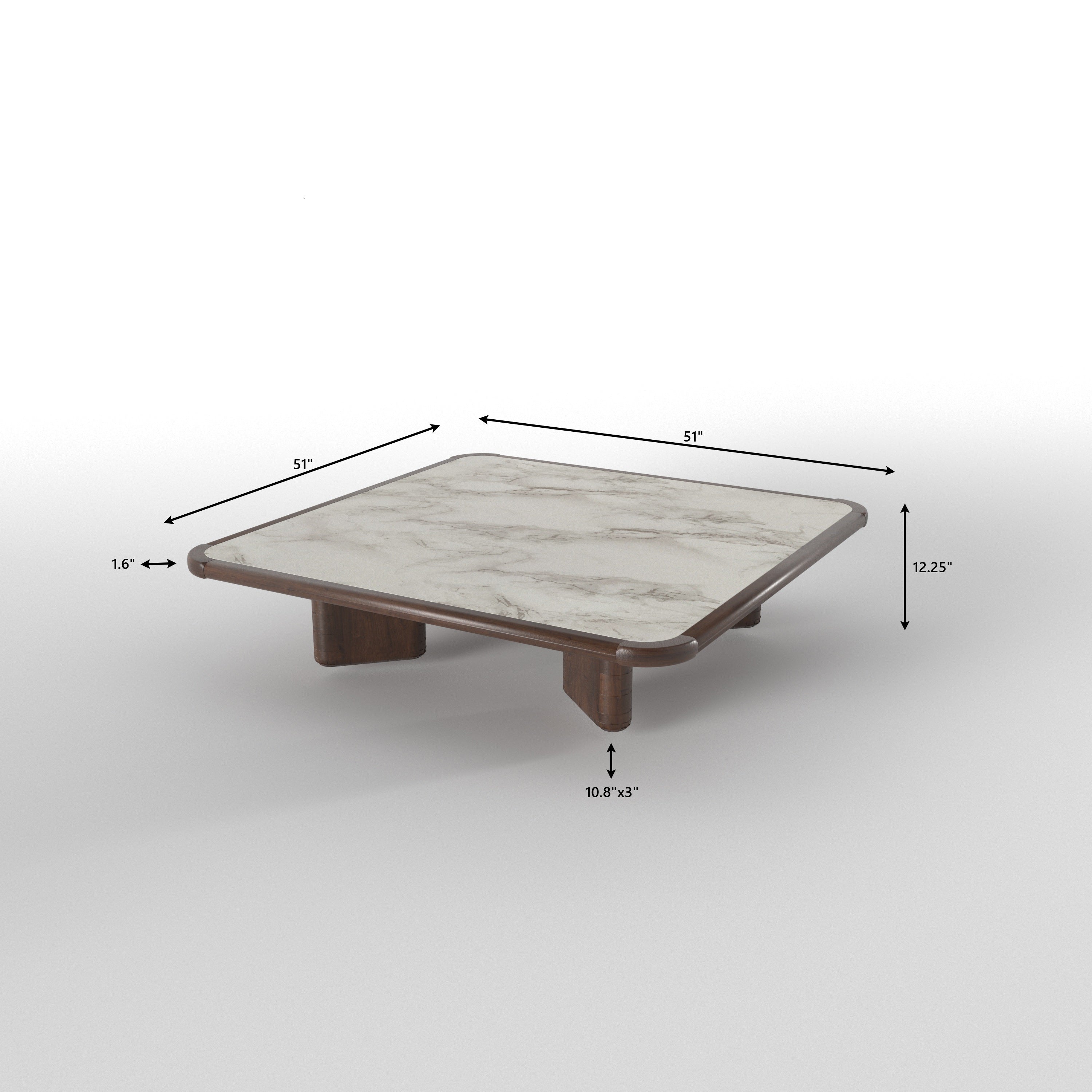 Japanese-Inspired Square Dining Table with Rounded Frame