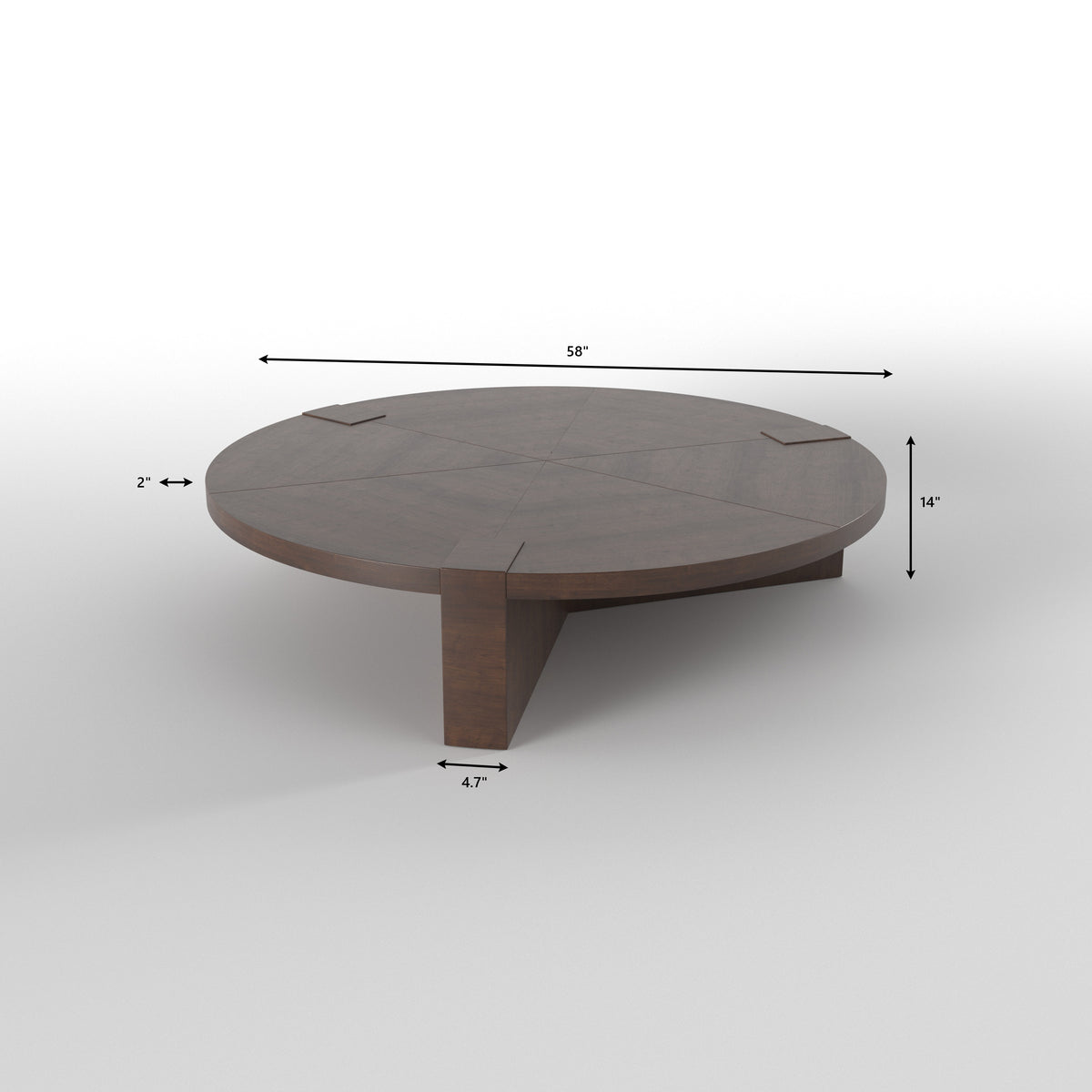 Low-Profile Circular Dining Table with Curved Panel Base Japanese Dining Set