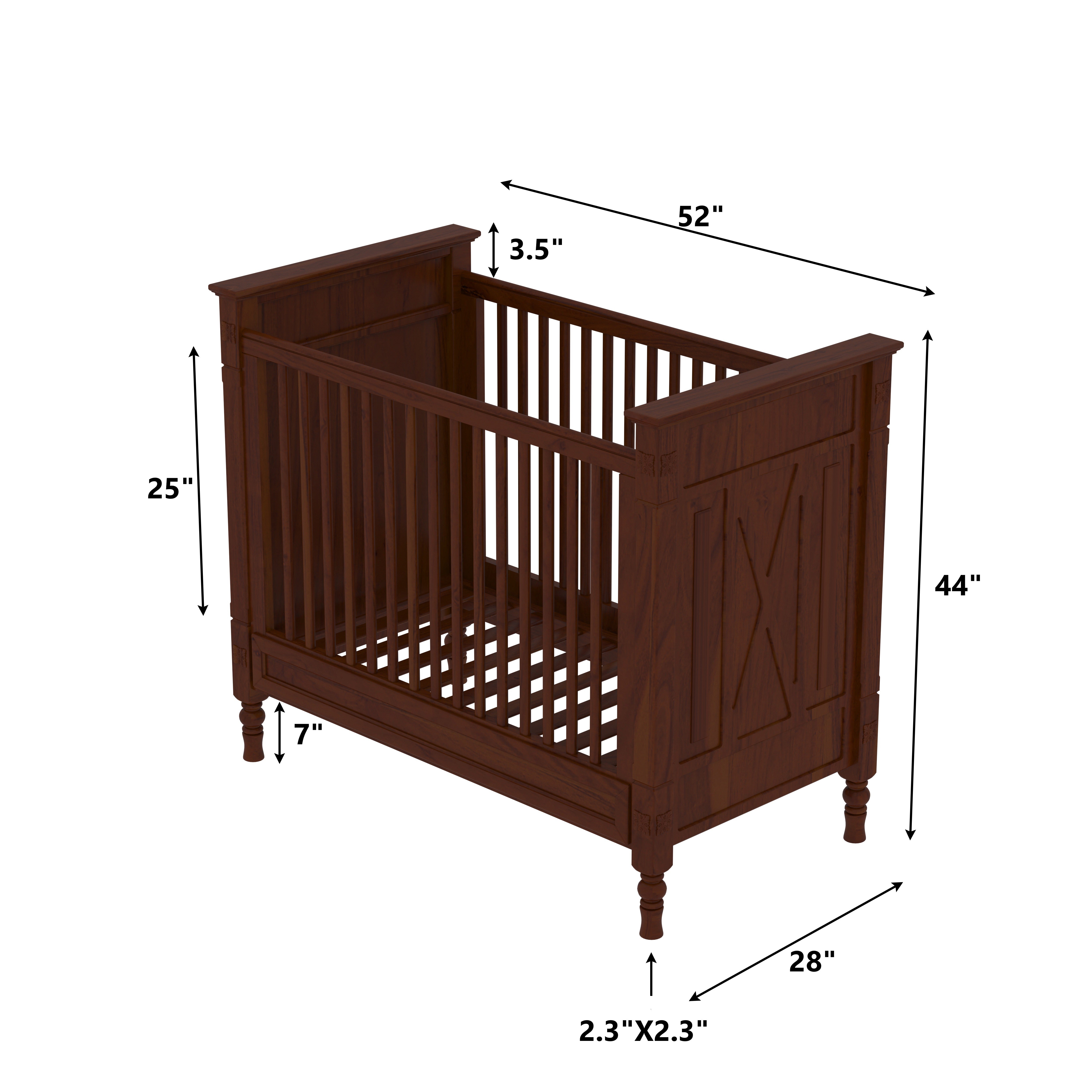 Seravelle Heritage Luxury Wooden Cradle with Classic Slatted Design and Artisan Craftsmanship Cradle
