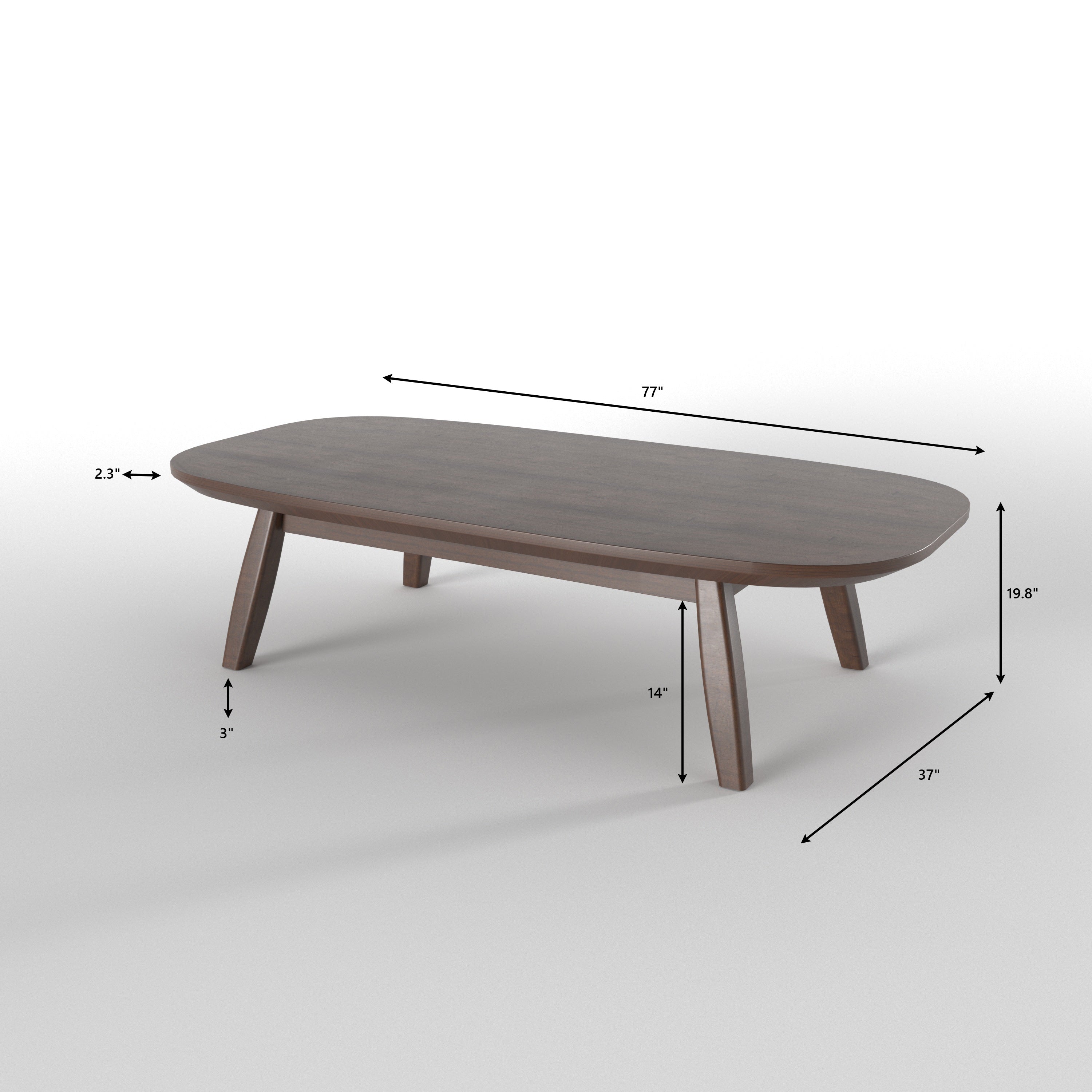 Contemporary Longline Dining Table with Angled Support