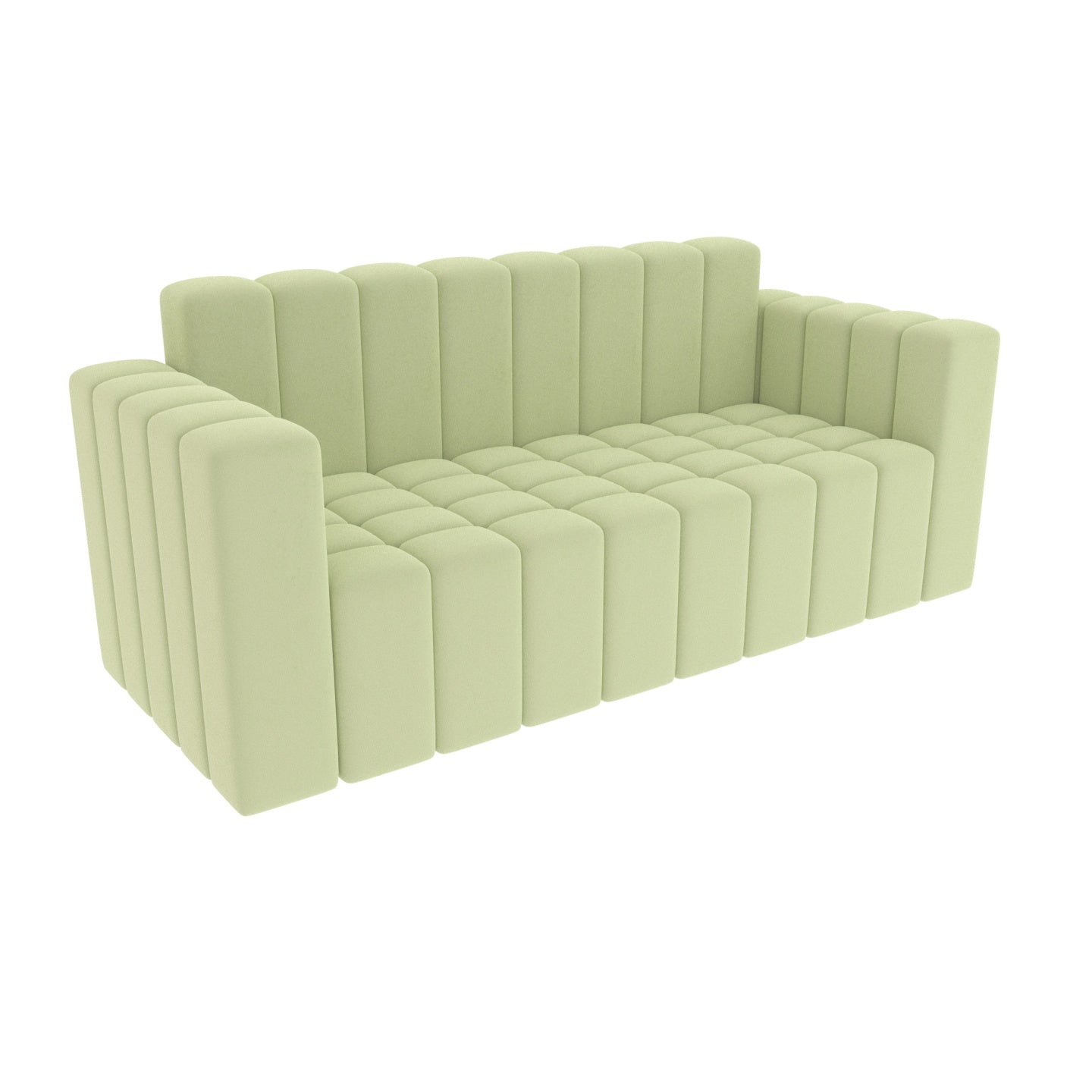 Strip Style Pale Goldenrod Shaded Wooden 3 Seater Sofa Sofa