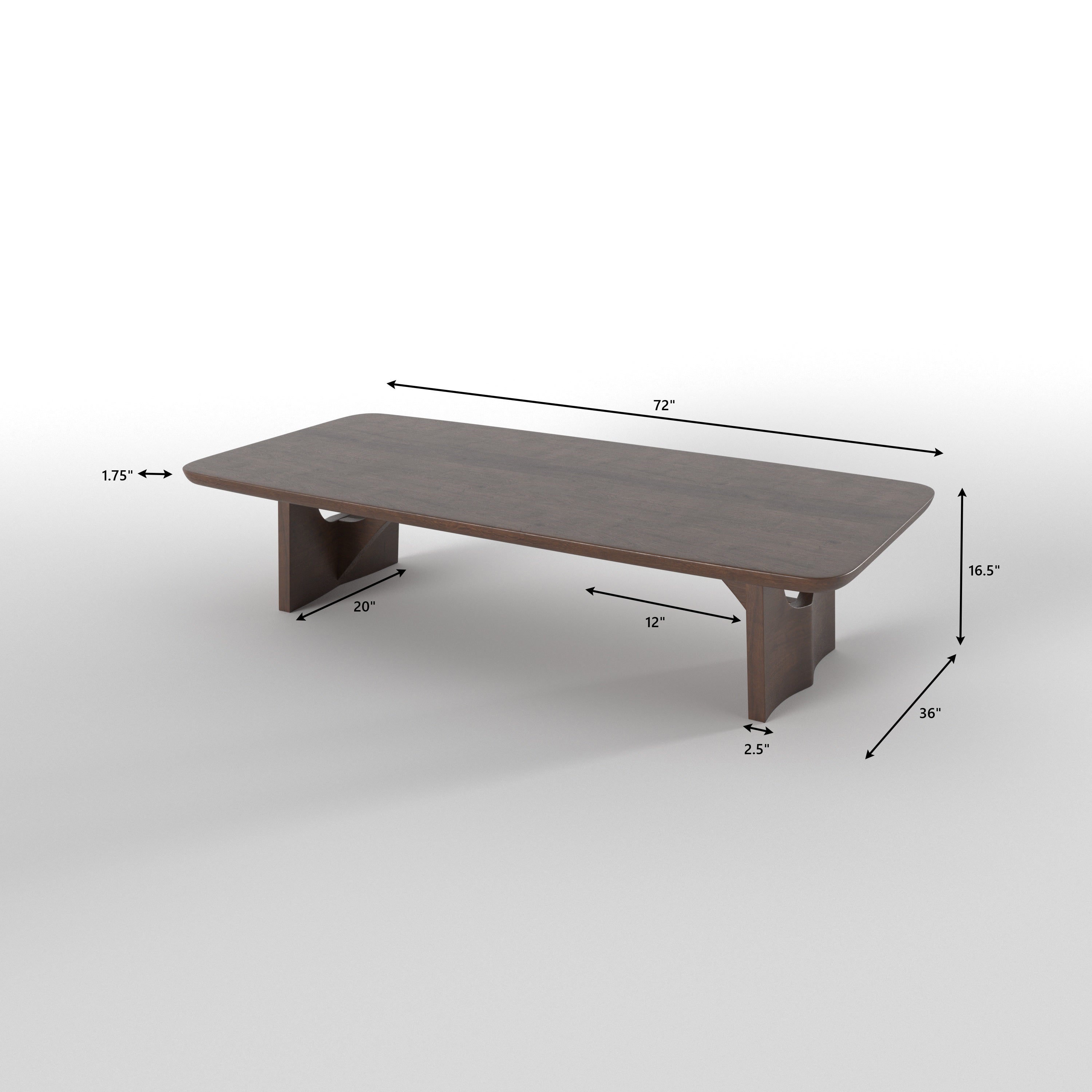 Elongated Dining Table with Sculptural Cutout Base