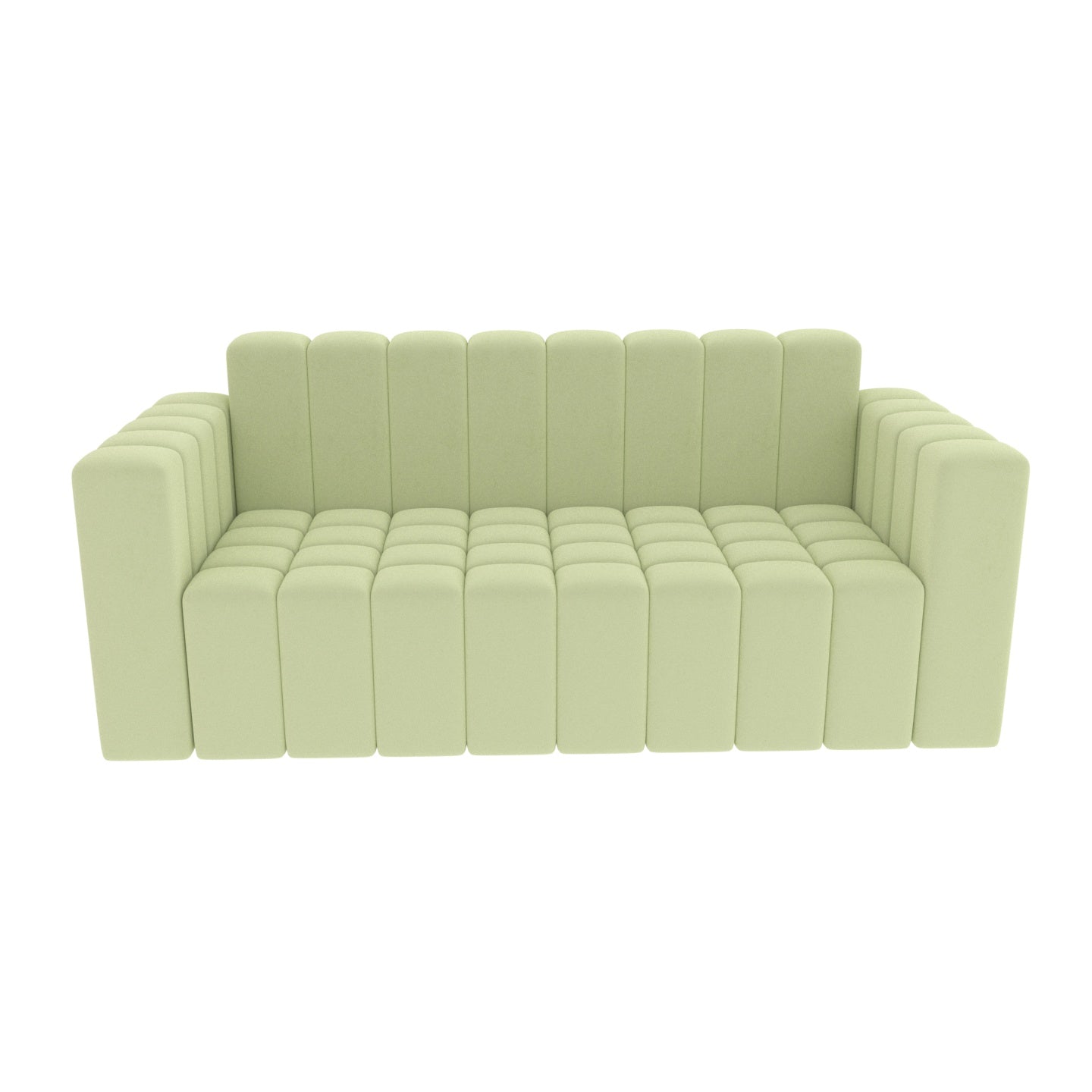 Strip Style Pale Goldenrod Shaded Wooden 3 Seater Sofa Sofa