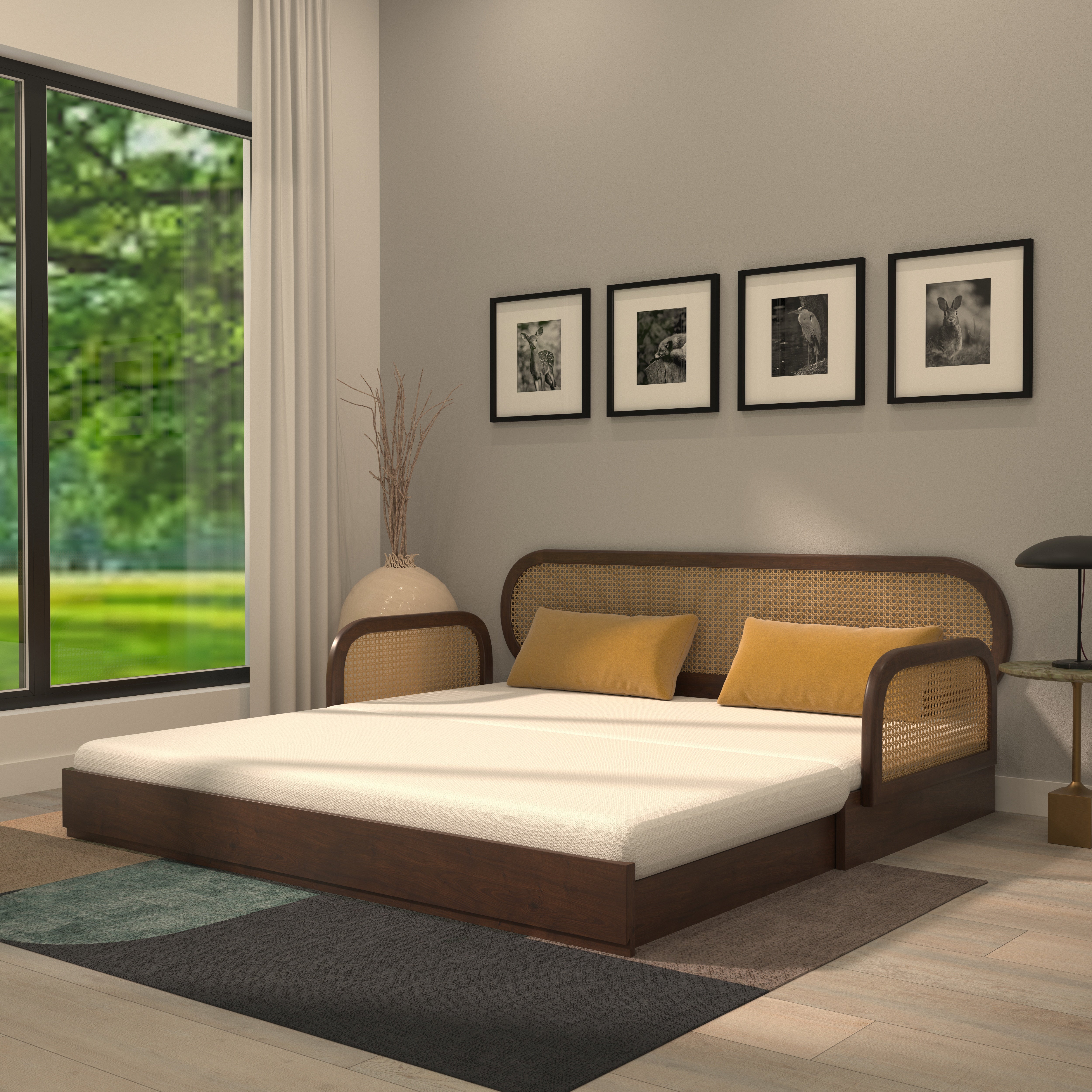 Handcrafted Sofa Cum Bed - Traditional Indian Design Sofa cum bed