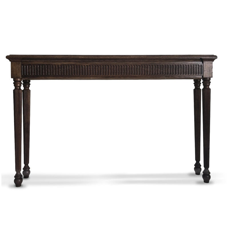 Classic Dark Wood Console Table - Fluted Design with Traditional Elegance Console Table