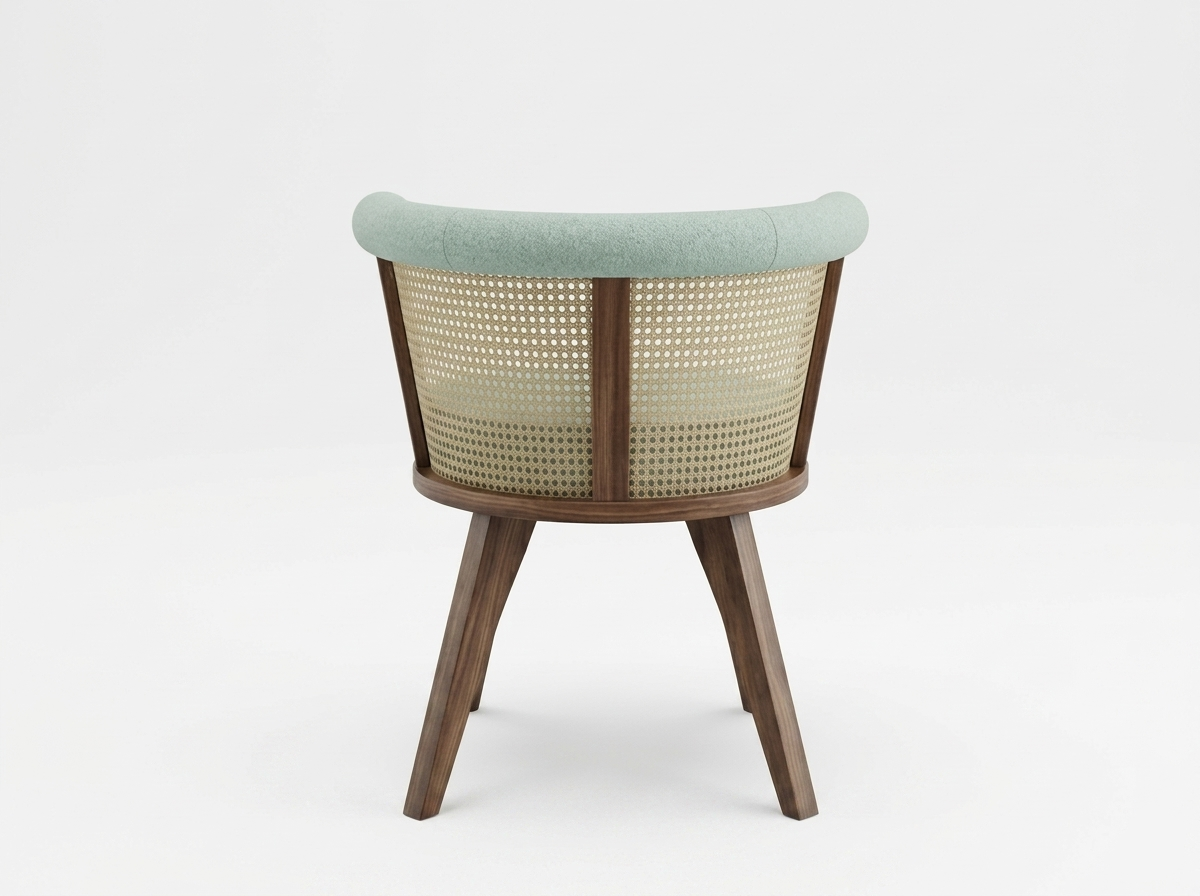 Round Cane Back Accent Chair Arm Chair