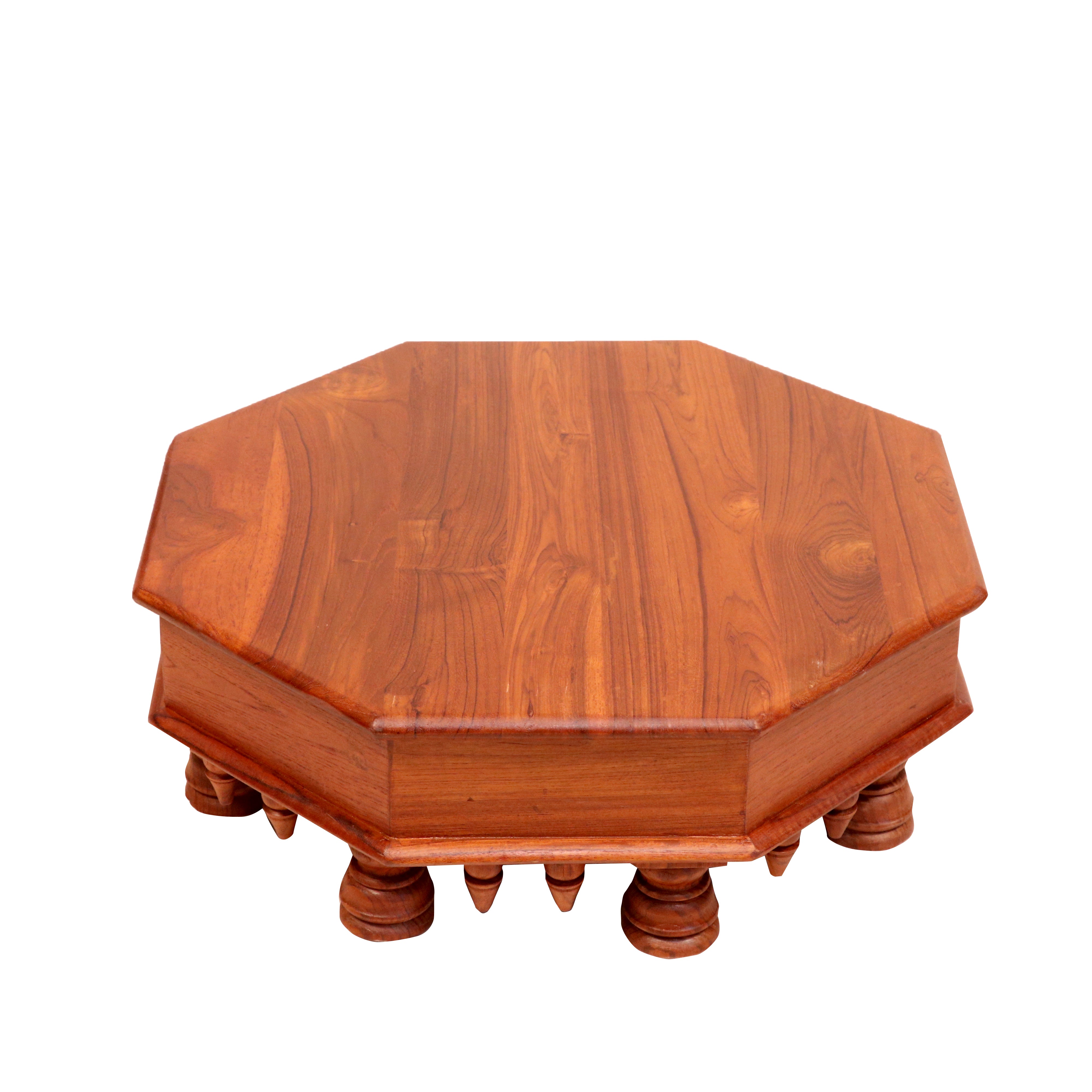 Old Diamond Shaped Handmade Natural Classic Wooden Bajot for Home Bajot