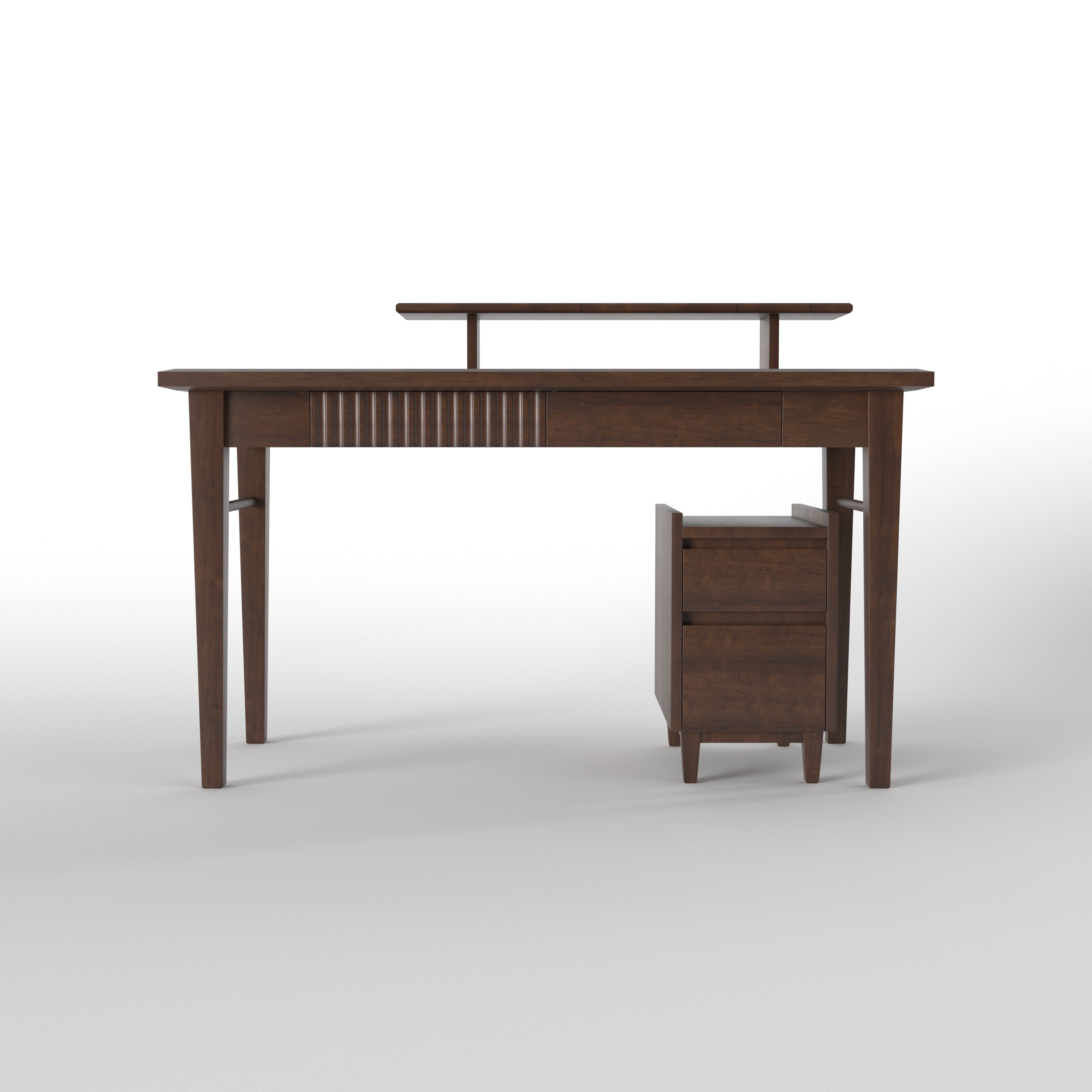 Modern Writing Desk with Open Shelf & Mobile Storage Cabinet Study Table