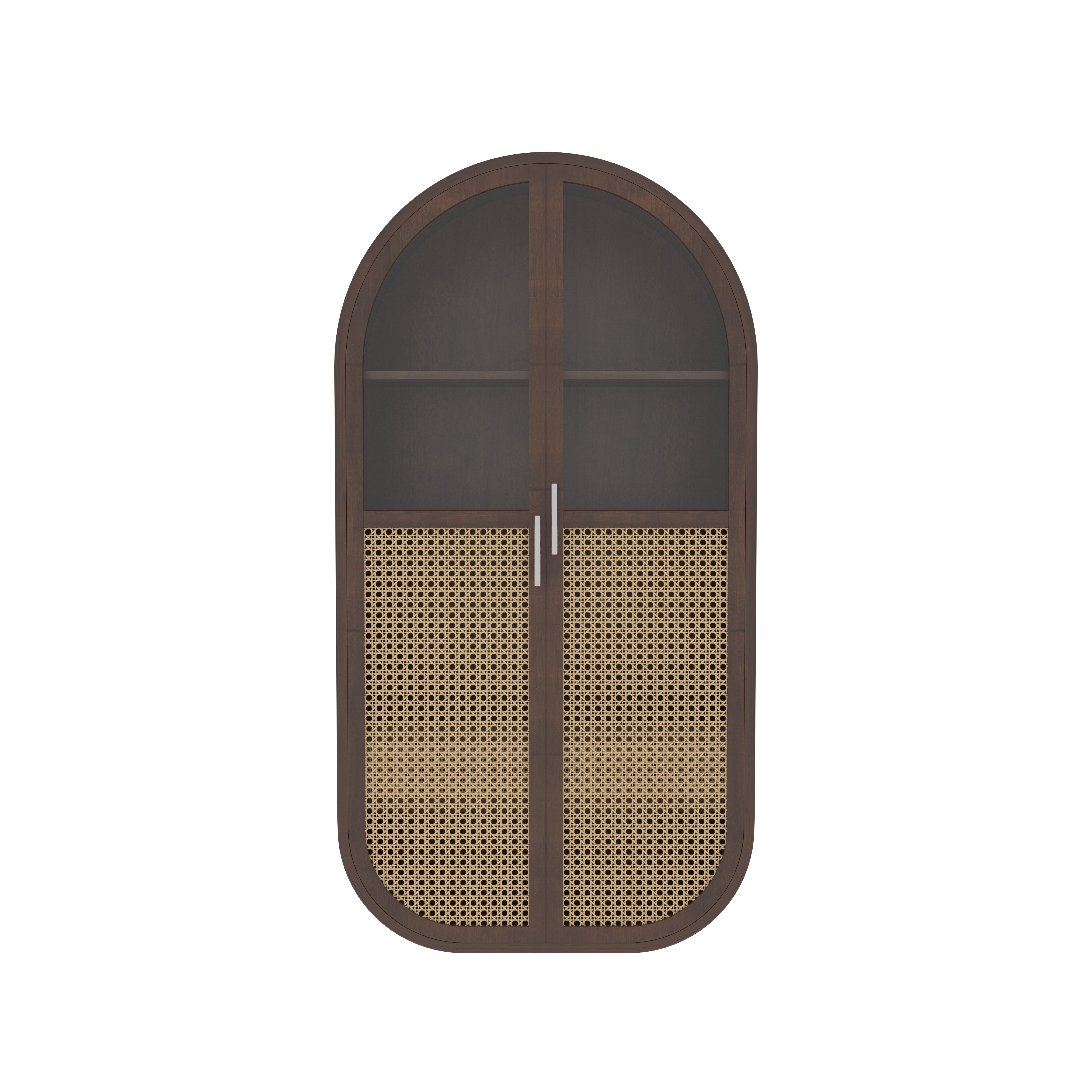 Orvello Grand Arch European Luxury Wardrobe with Artisan Cane Doors and Curved Architectural Frame Wardrobe