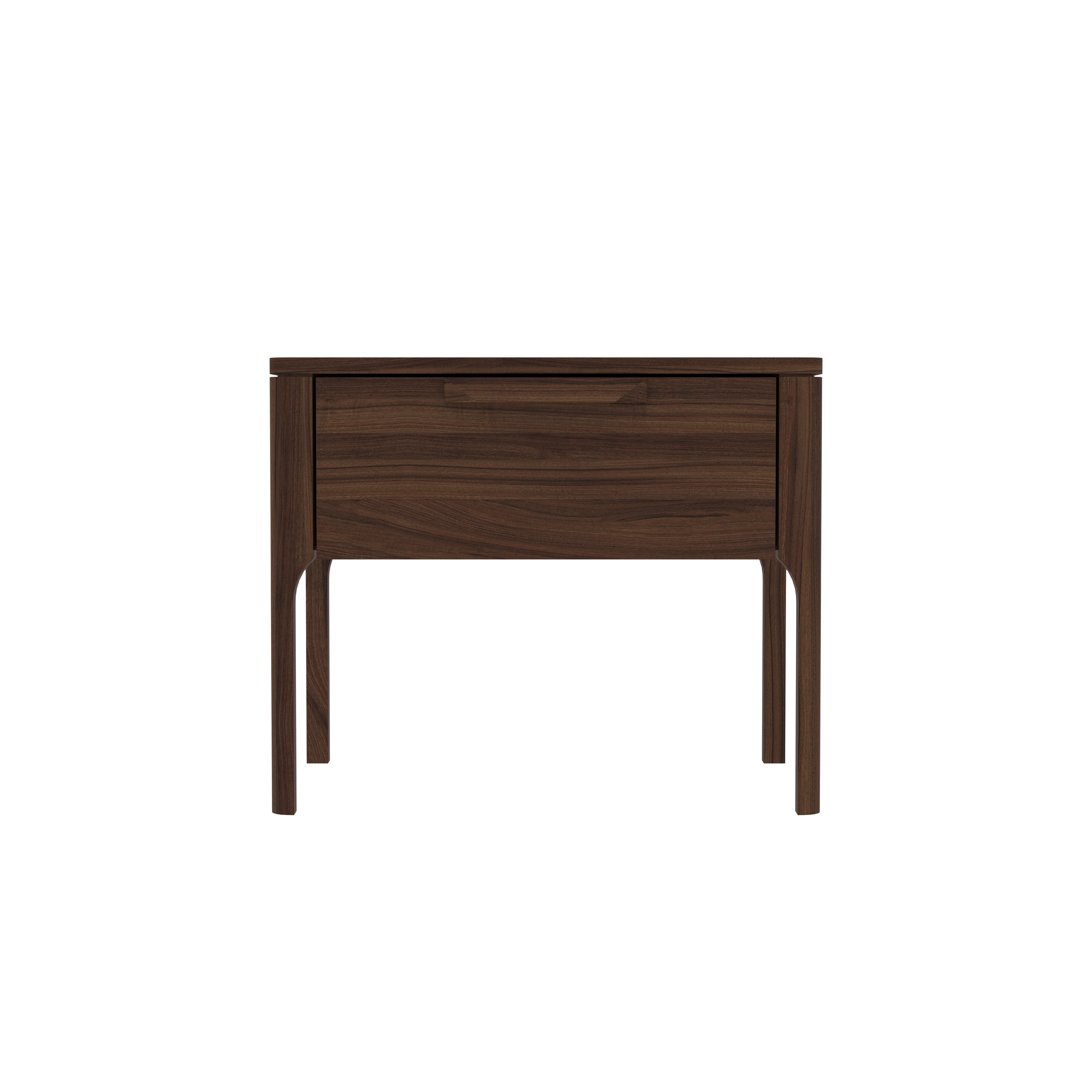 Mid-Century Modern Single Drawer Bedside Table with Recessed Handle Bedside