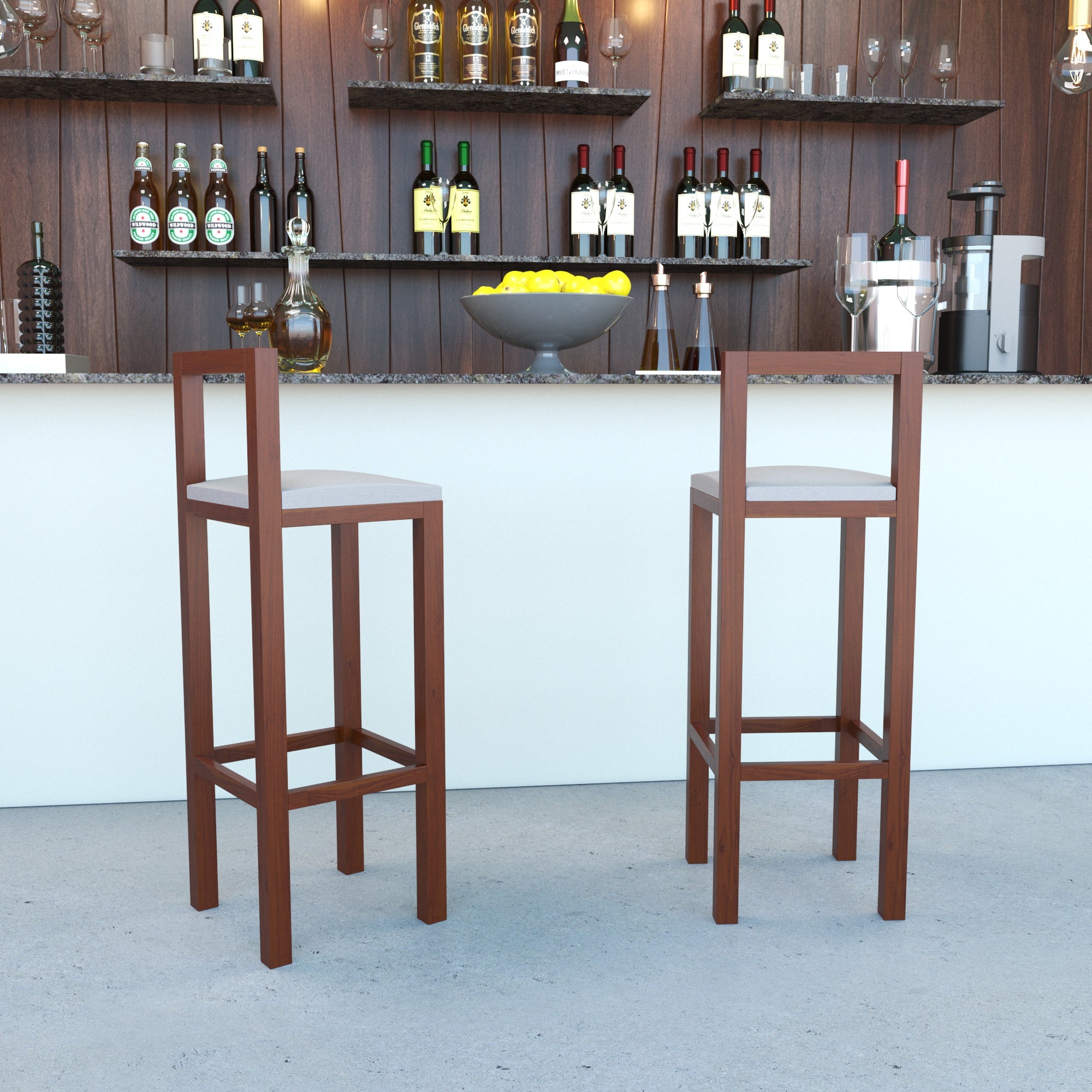 Unique Long Heighted Wooden Handmade Bar Chair
