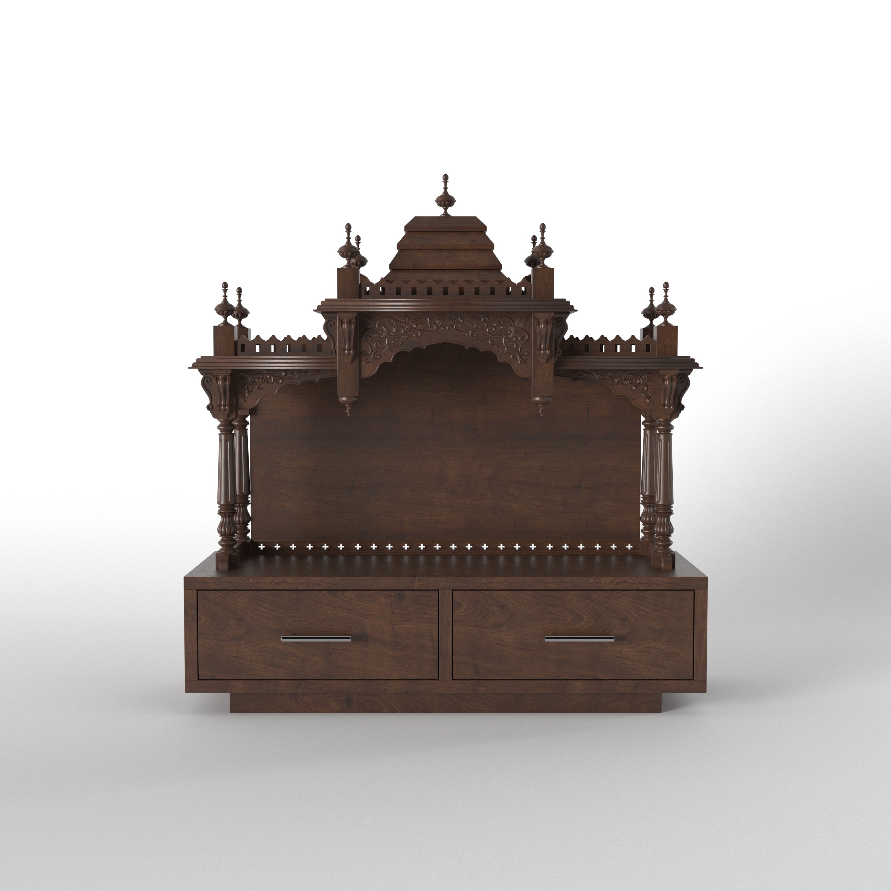 Grand Traditional Temple Mandir Unit with Storage Drawers Temple