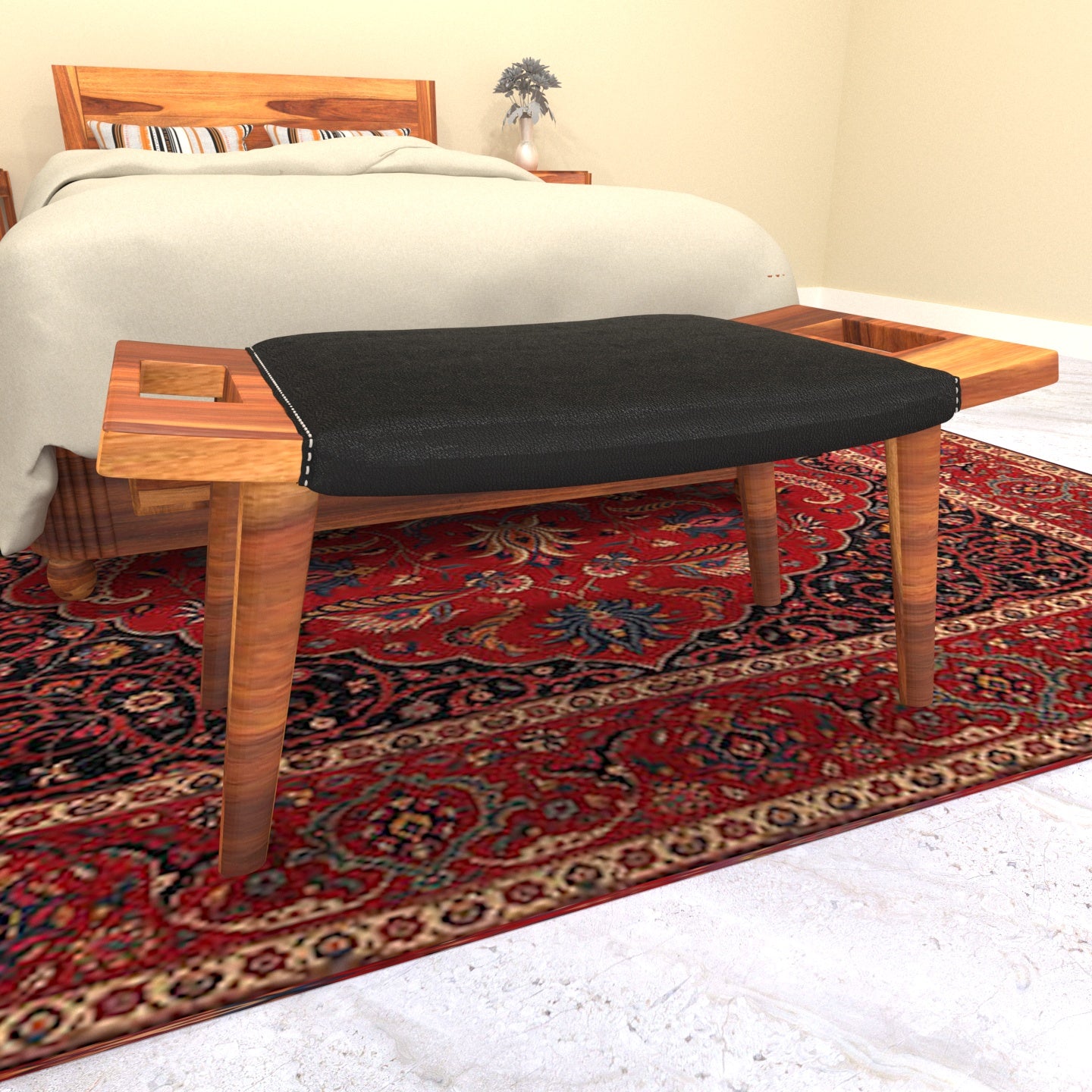 Classic Irish Handmade Thick Legs Wooden Couch for Home Bench