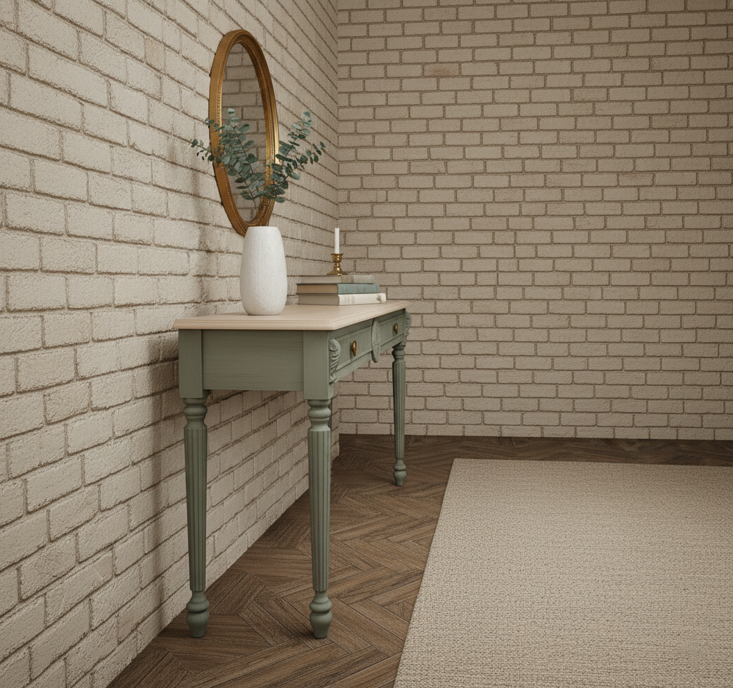 Elegant Carved Wooden Console Table with Drawers Console Table