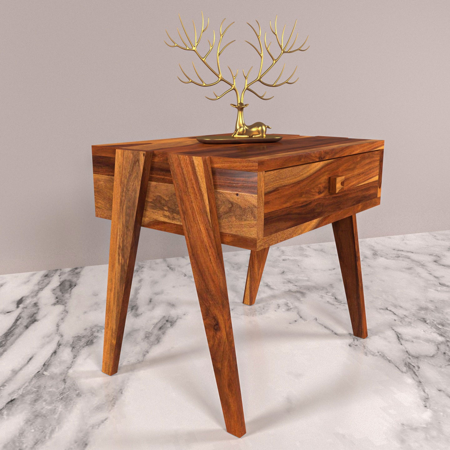 Stylish single drawer sheesham wood bedside Bedside