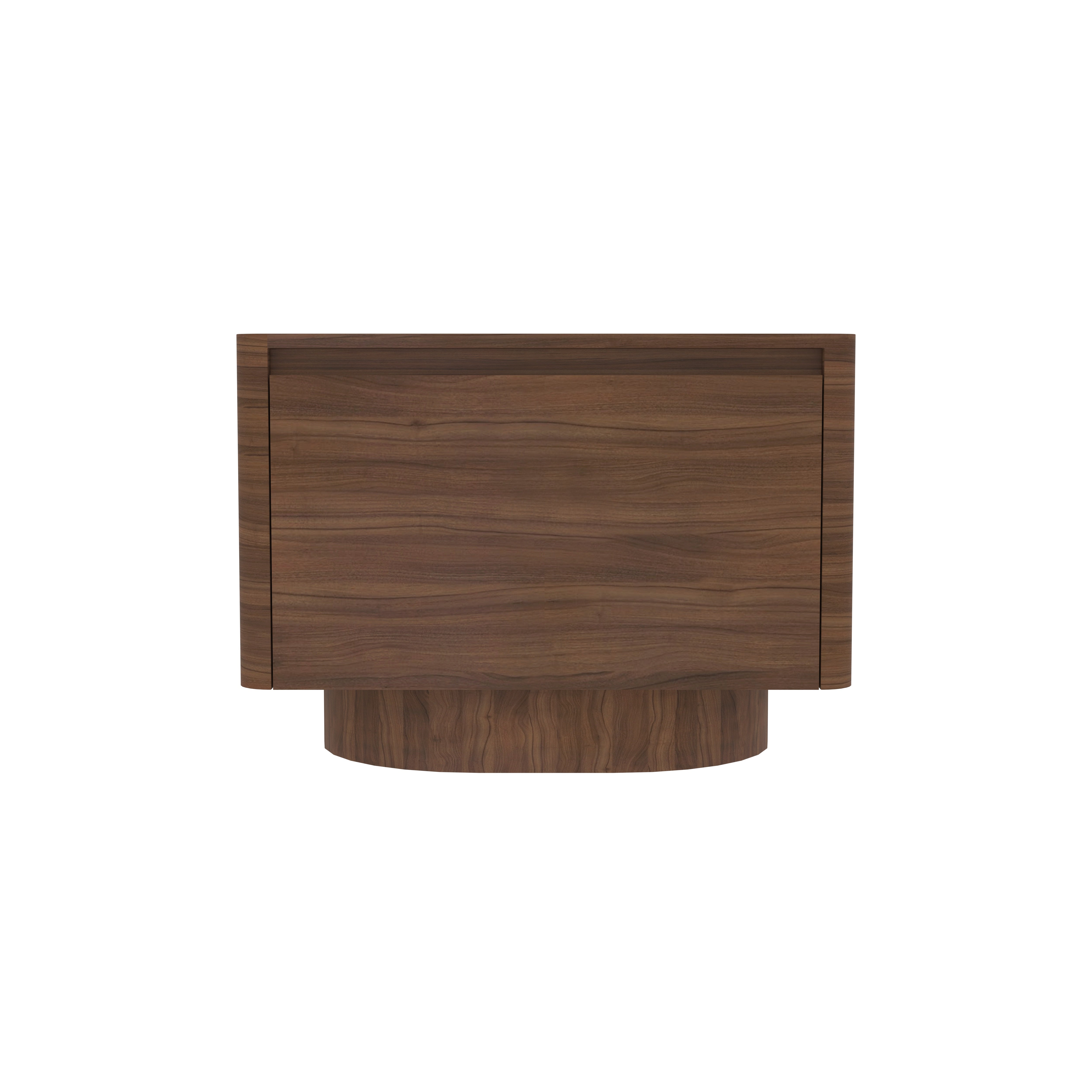 Modern Solid Wood Bedside Table with Single Drawer and Curved Base Bedside