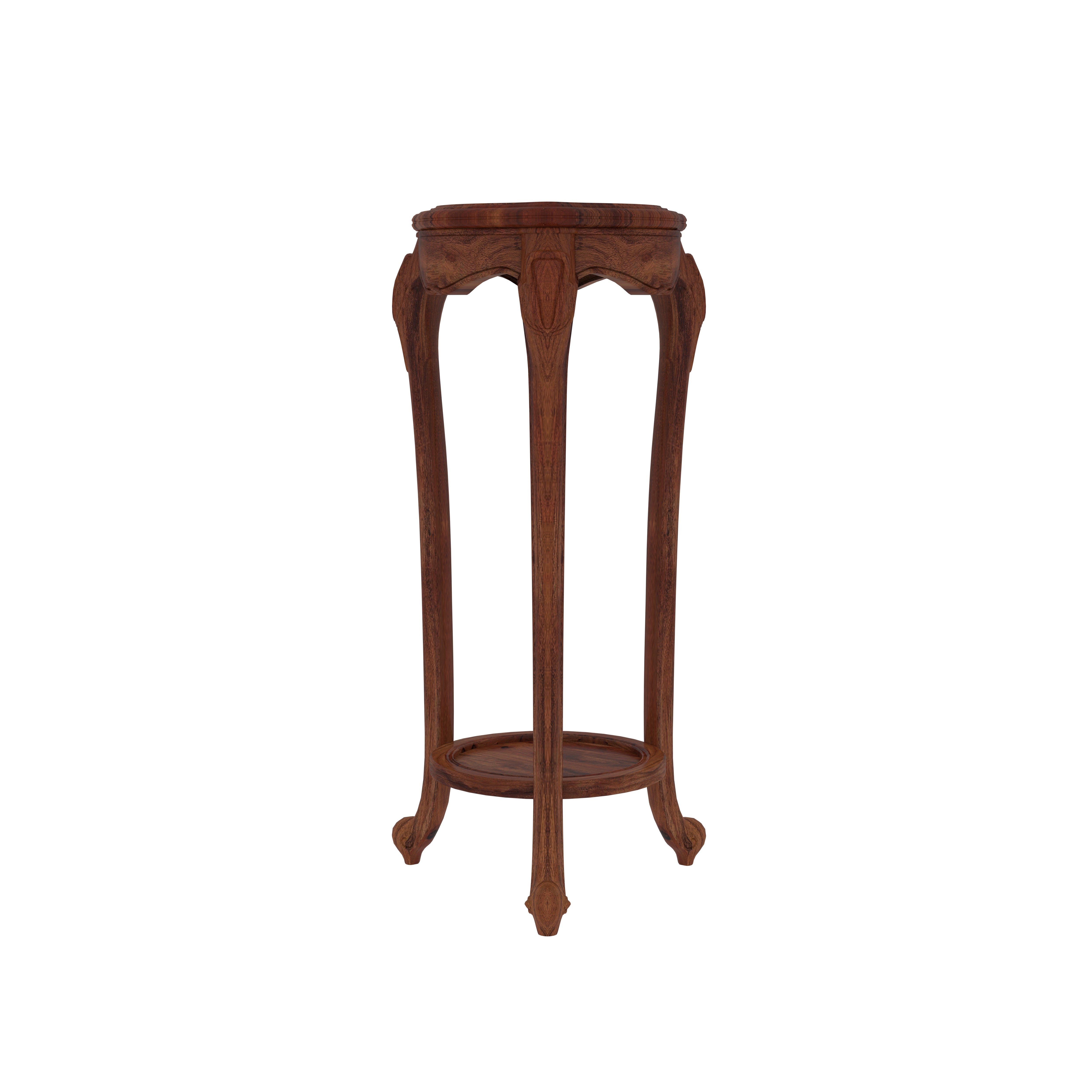 Aurevielle European Luxury Pedestal Cabinet with Sculpted Wooden Base and Decorative Display Stand End Table