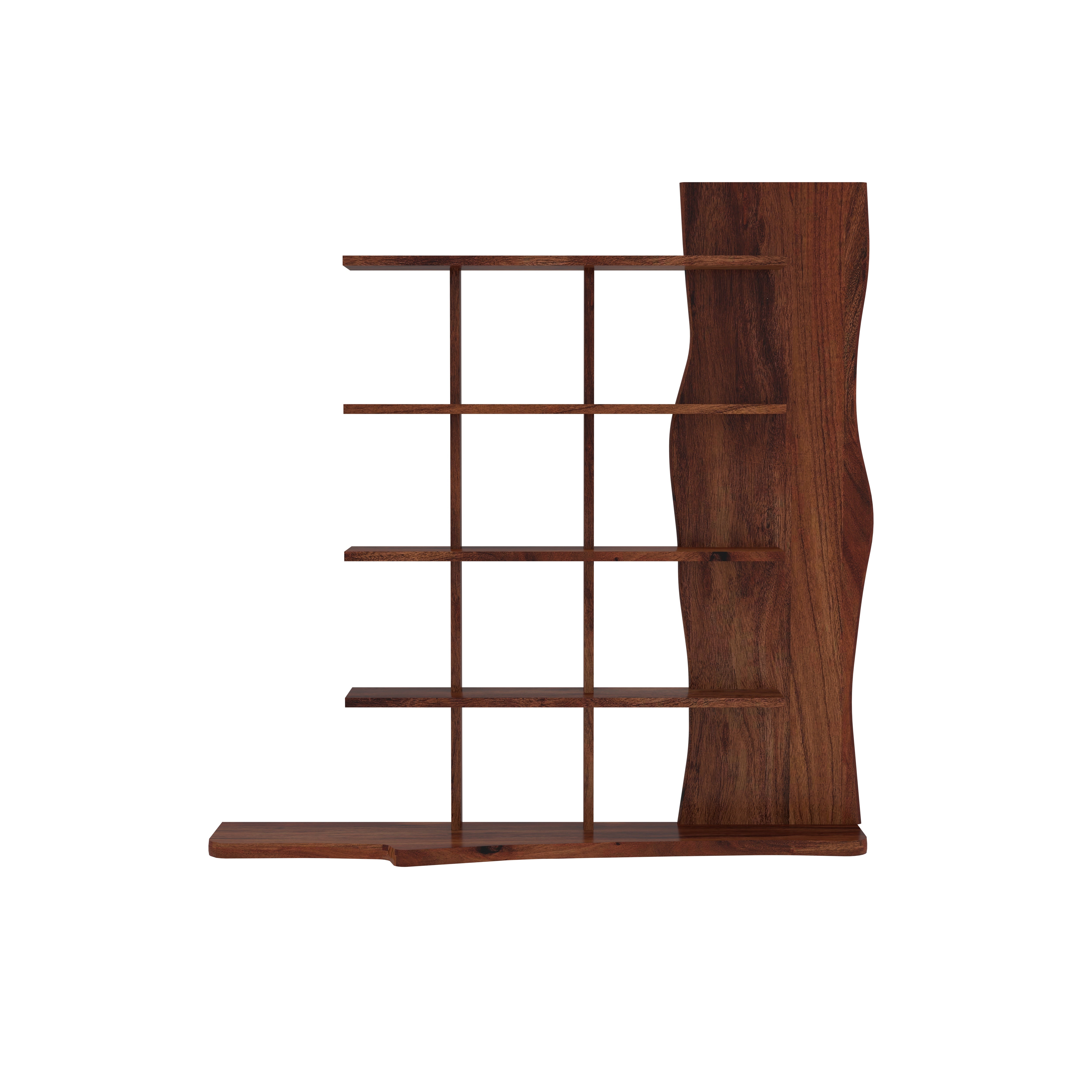 Wall-Mounted Display Shelf with Live Edge Panel Wall Rack