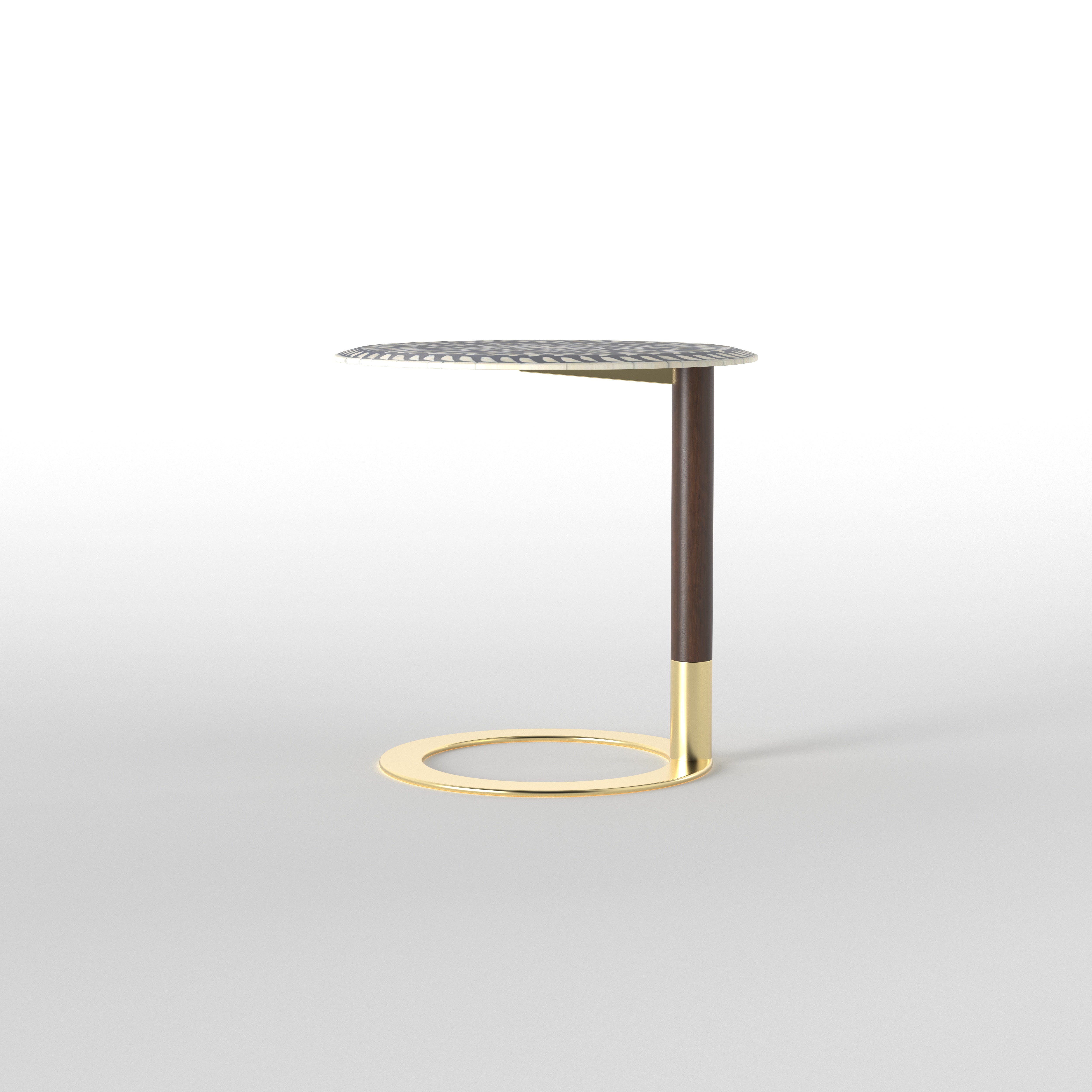 Hand-Painted Side Table - Contemporary C-Base Design C Table