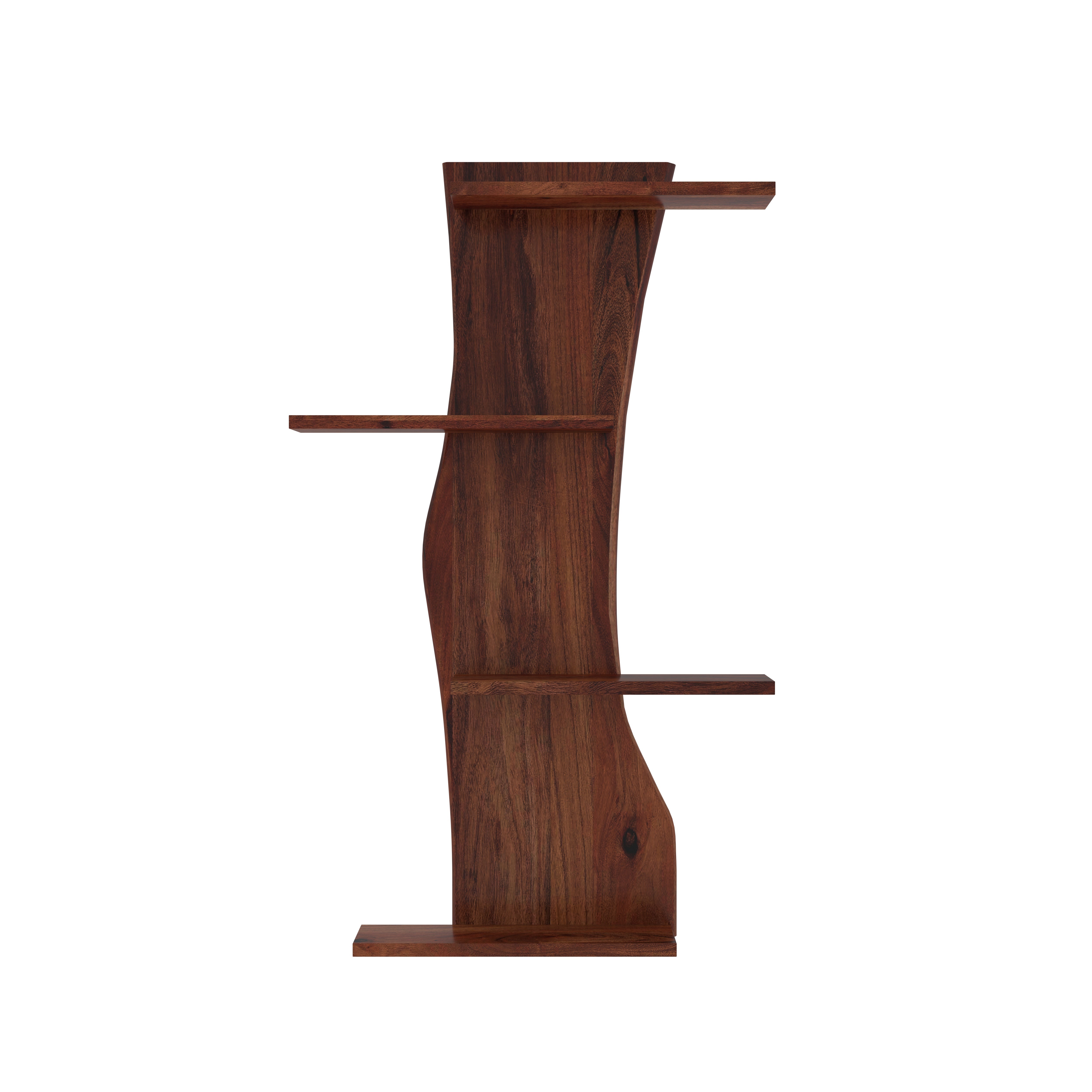 Tree-Shaped Wall Shelf with Live Edge Design Rack