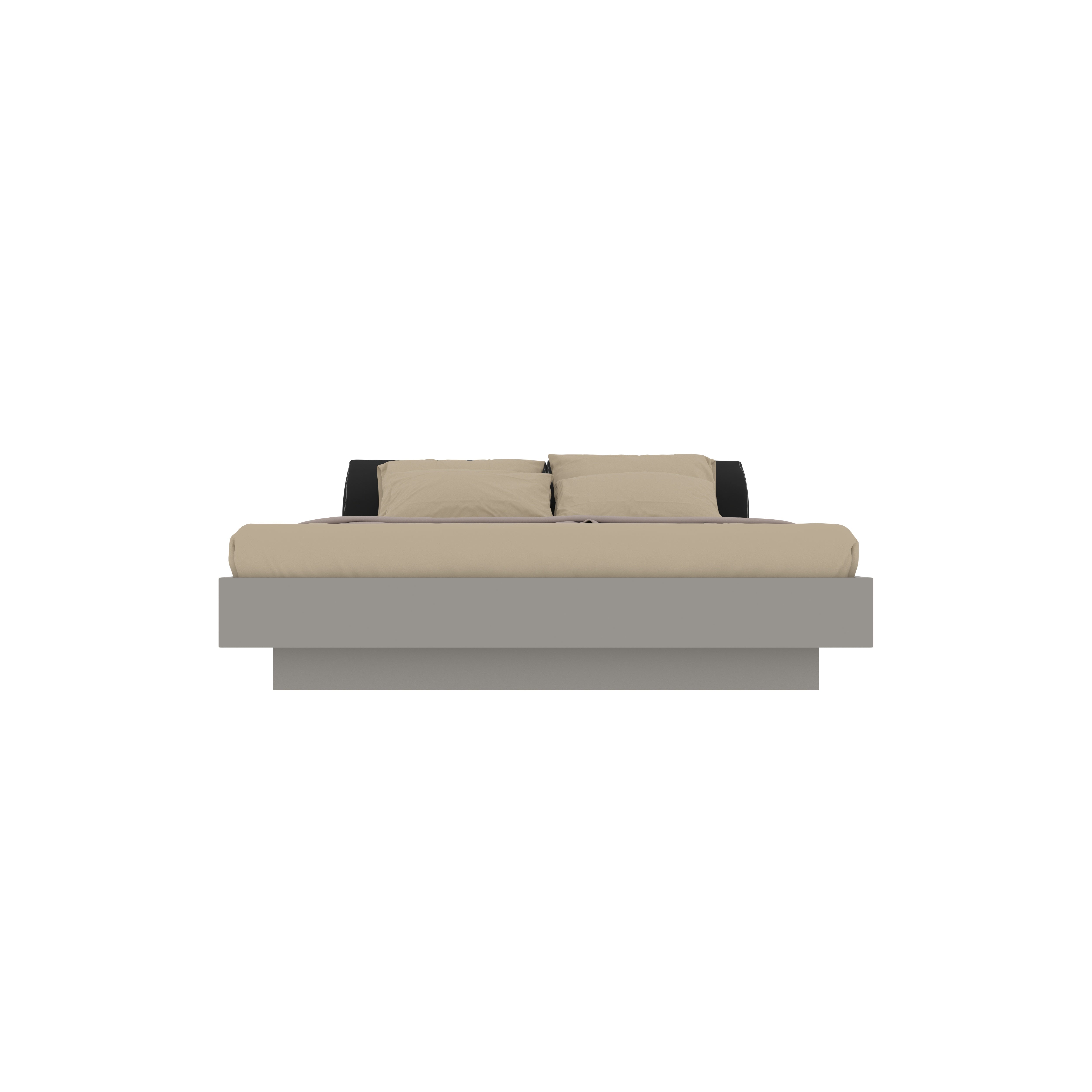 Contemporary Platform Bed with Cushioned Recliner Headboard & Side Storage Bed