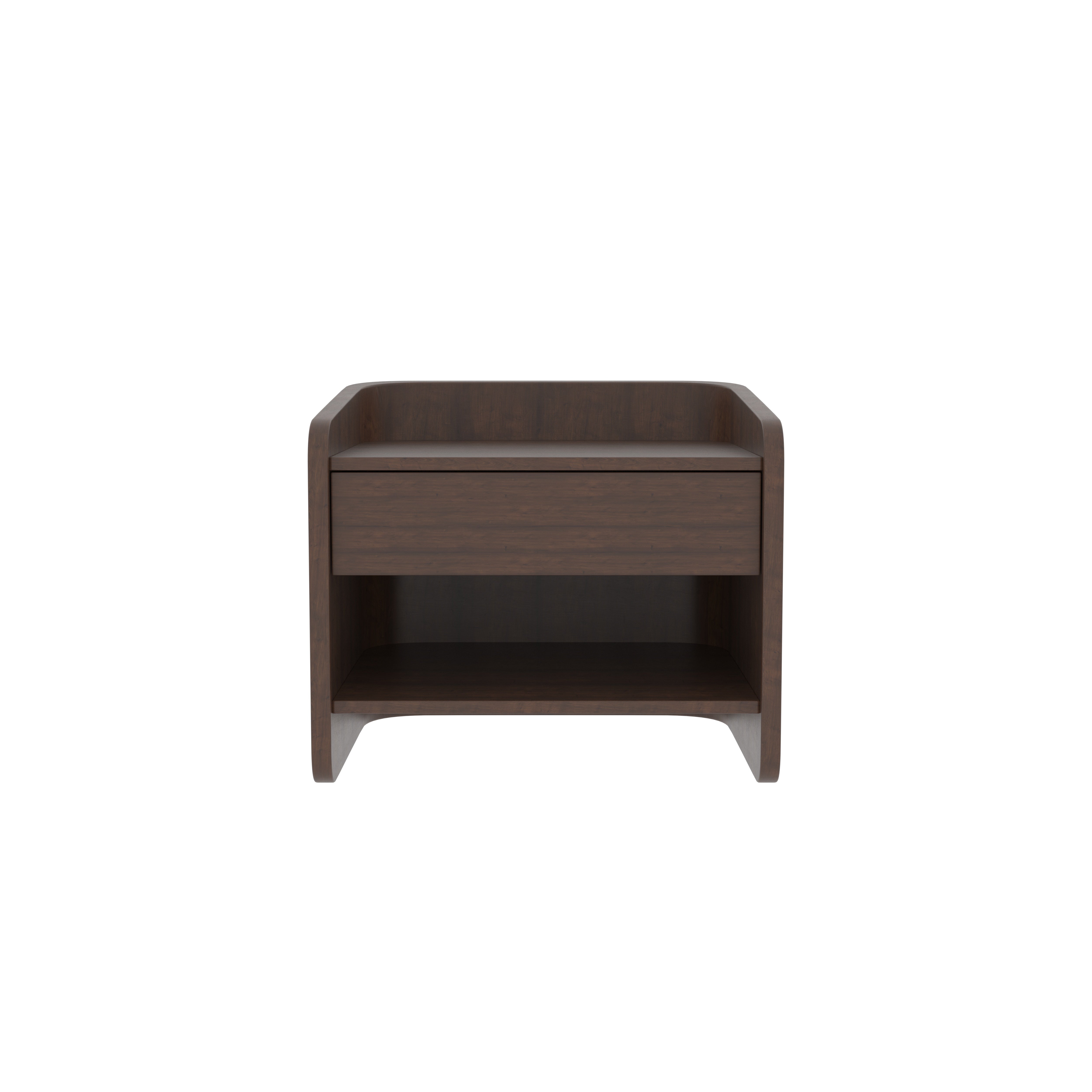 Modern Bedside Table with Single Drawer and Open Shelf Storage Bedside